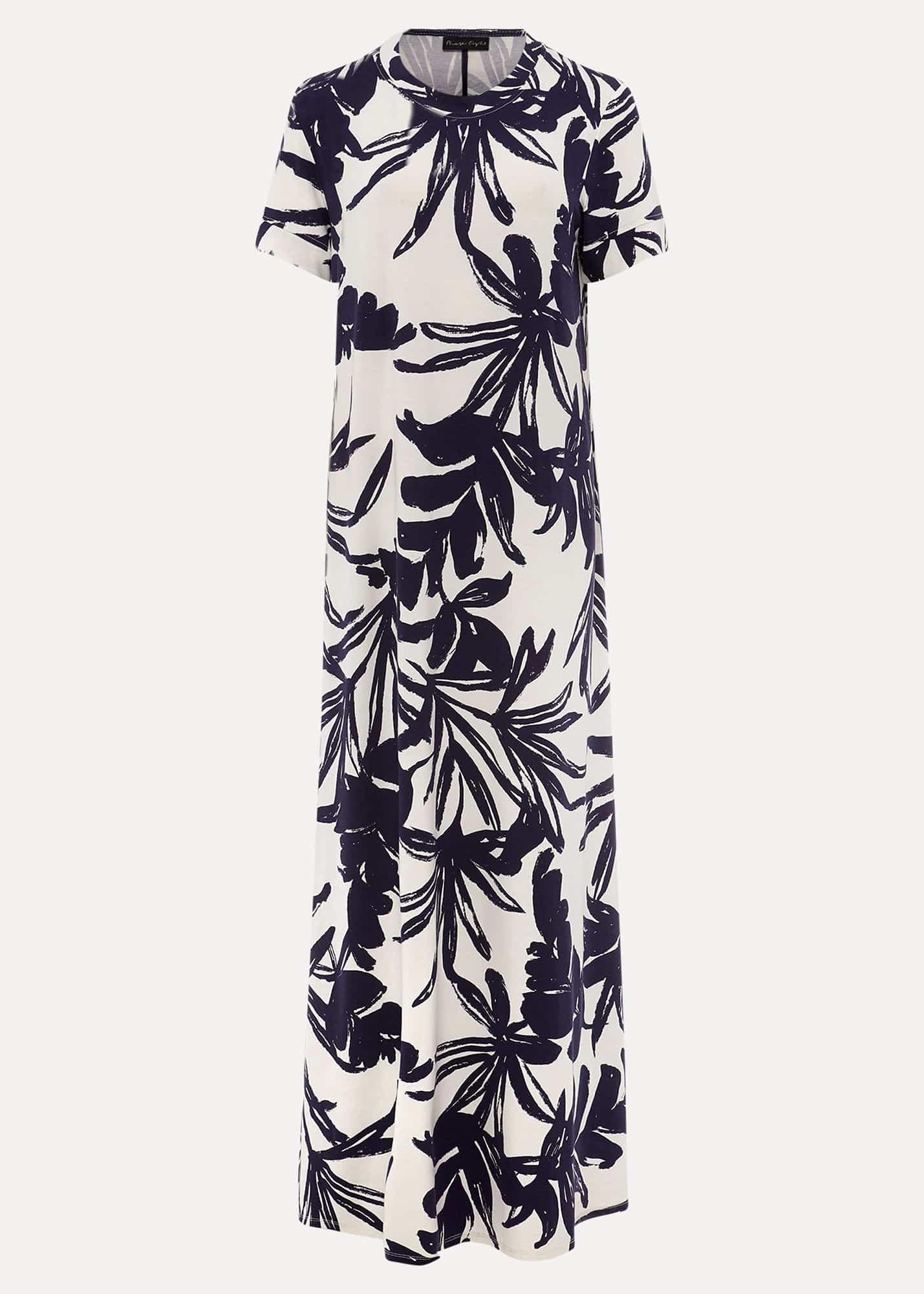 Michaela Palm Print Maxi Dress
