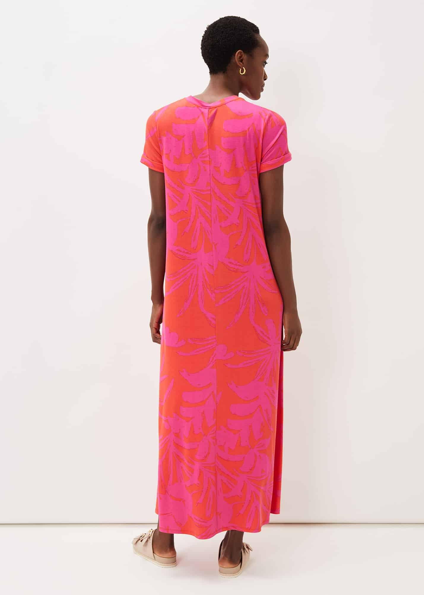 Michaela Palm Print Maxi Dress