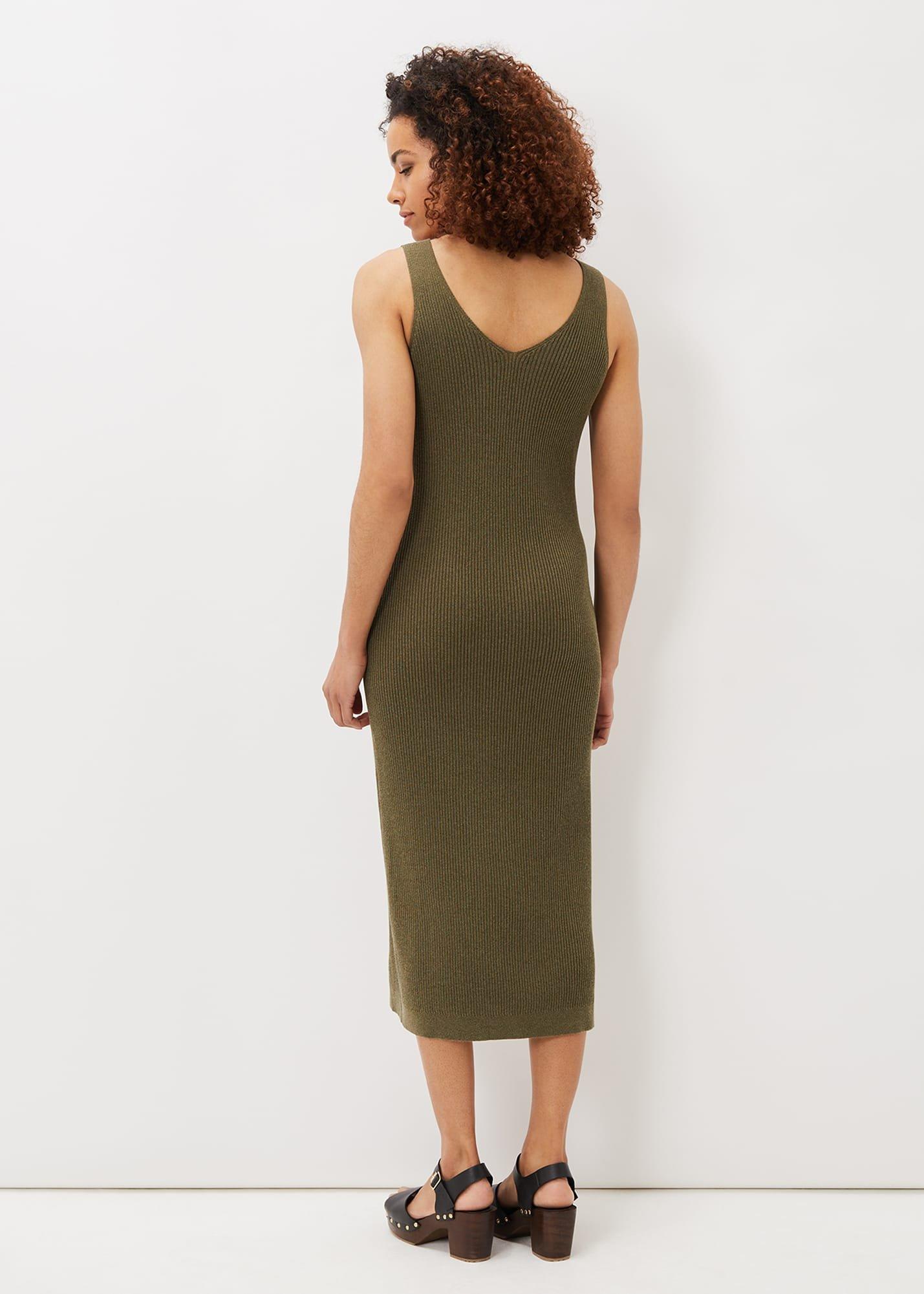 Lindan Ribbed Knit Midi Dress