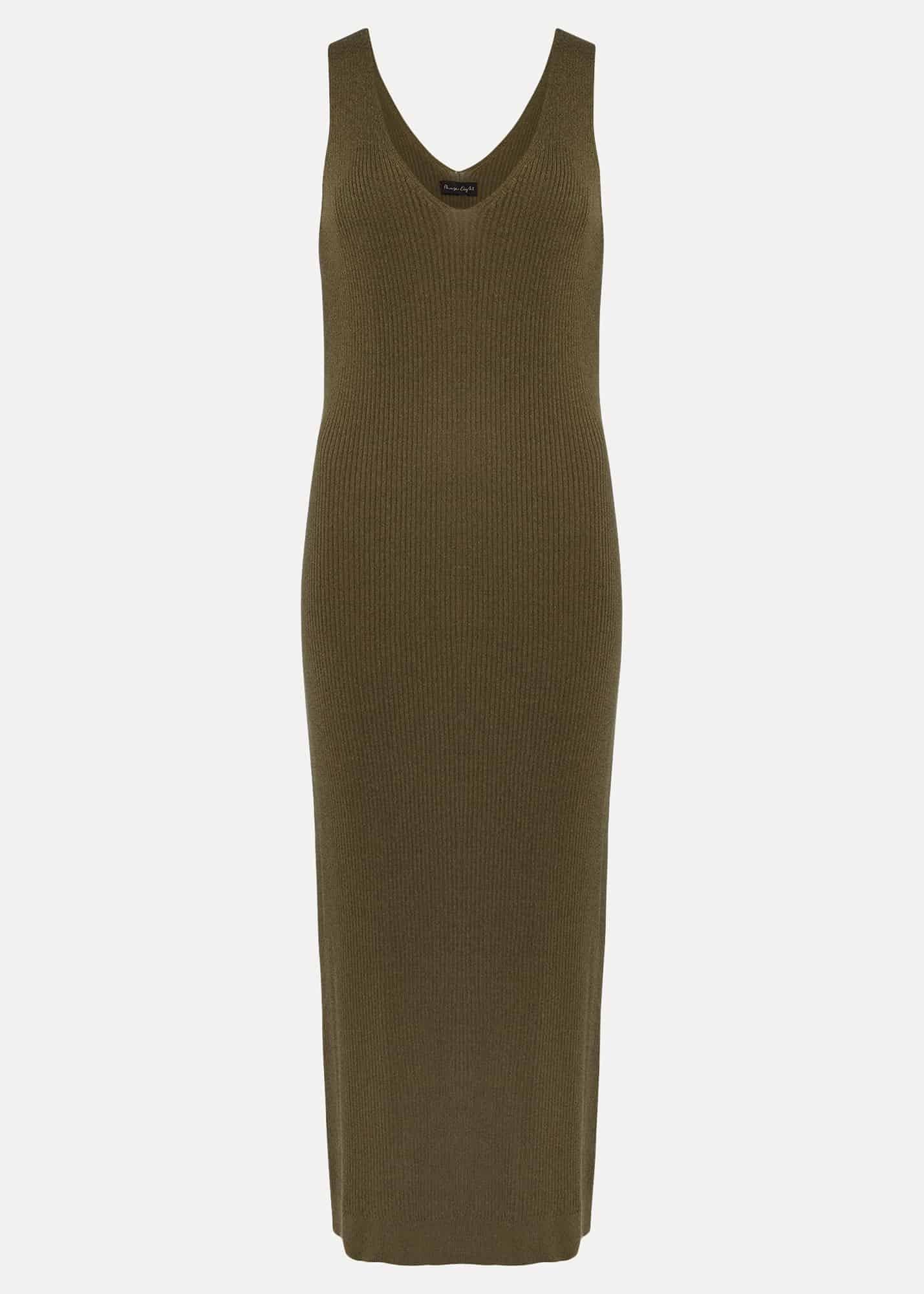 Lindan Ribbed Knit Midi Dress