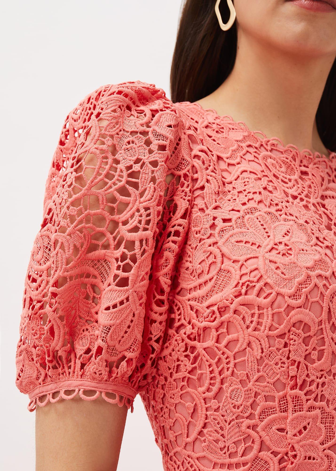 Lidia Guipure Lace Fishtail Dress