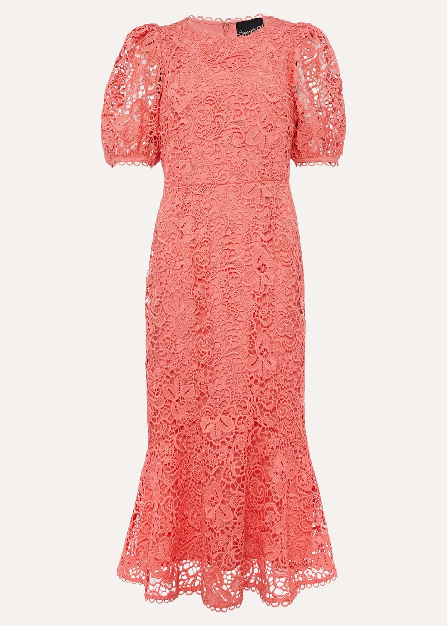 Lidia Guipure Lace Fishtail Dress