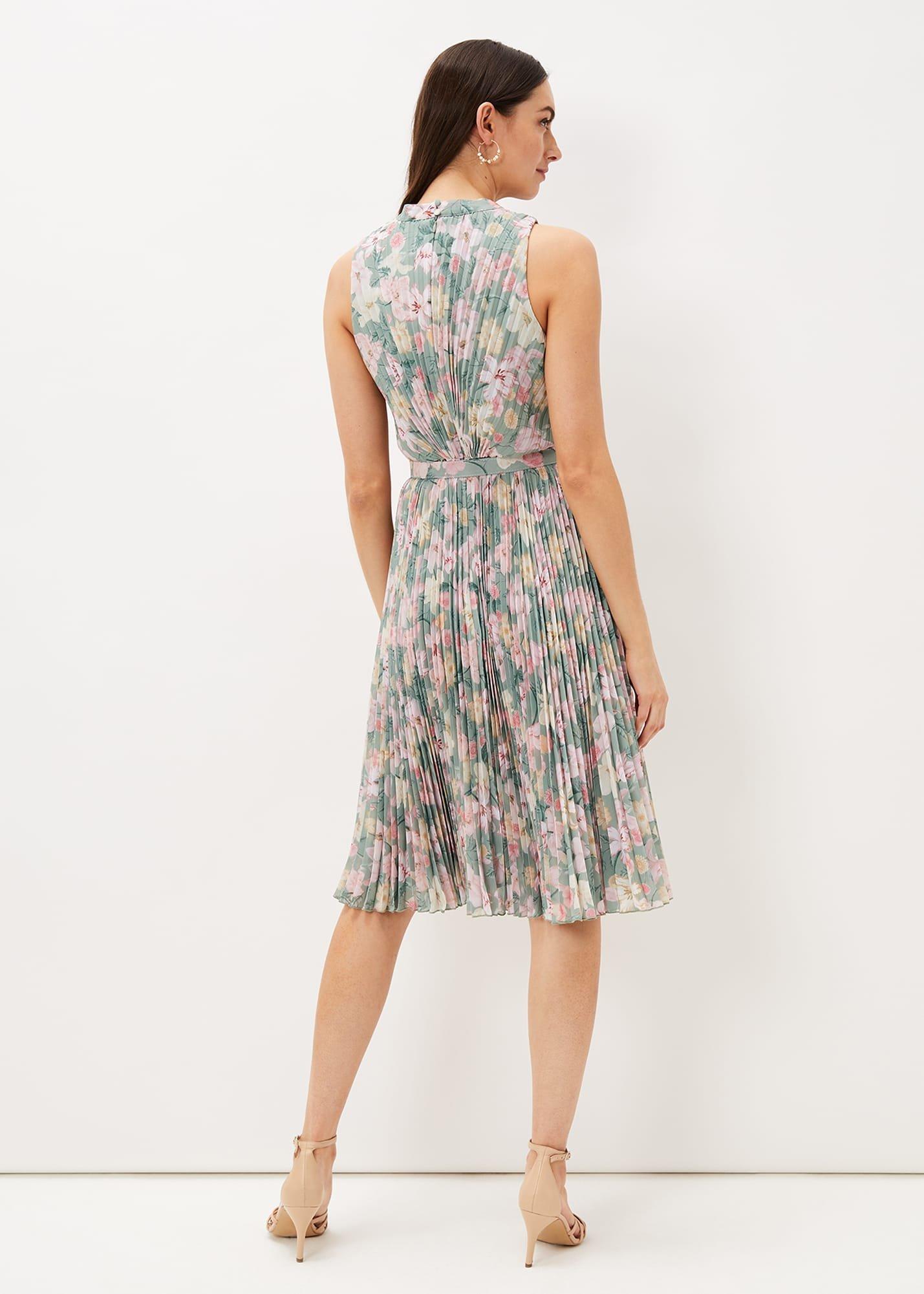Simara Floral Pleated Dress