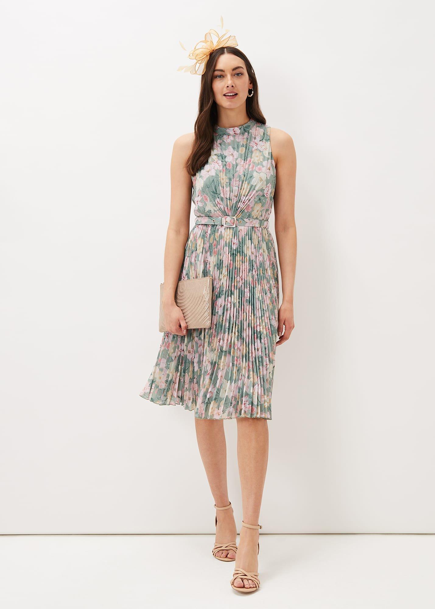 Simara Floral Pleated Dress
