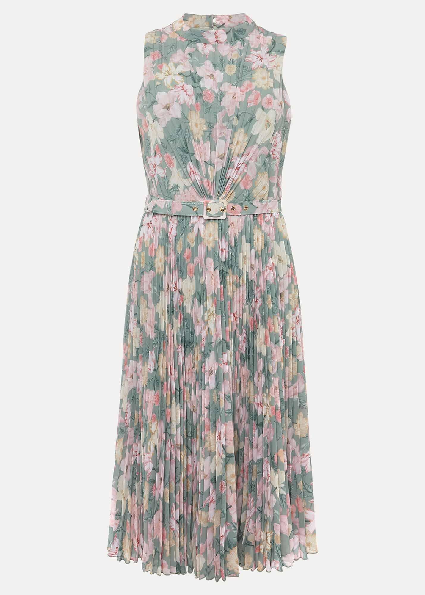 Simara Floral Pleated Dress