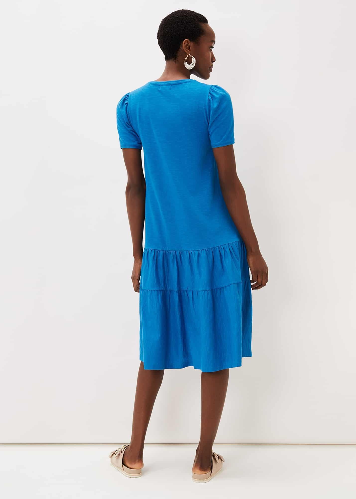 Elizabeth Tiered Round Neck Midi Dress