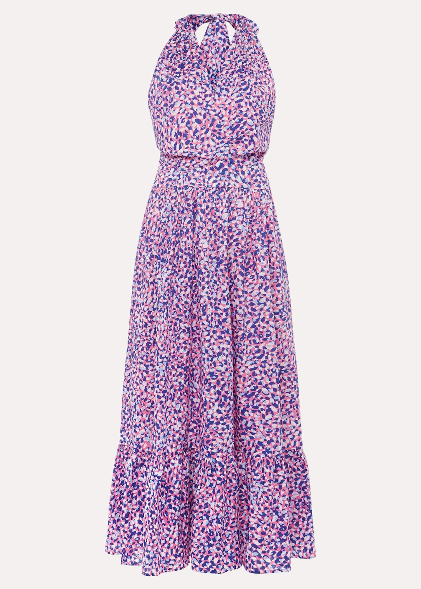 Gemmi Cotton Almond Print Halterneck Dress