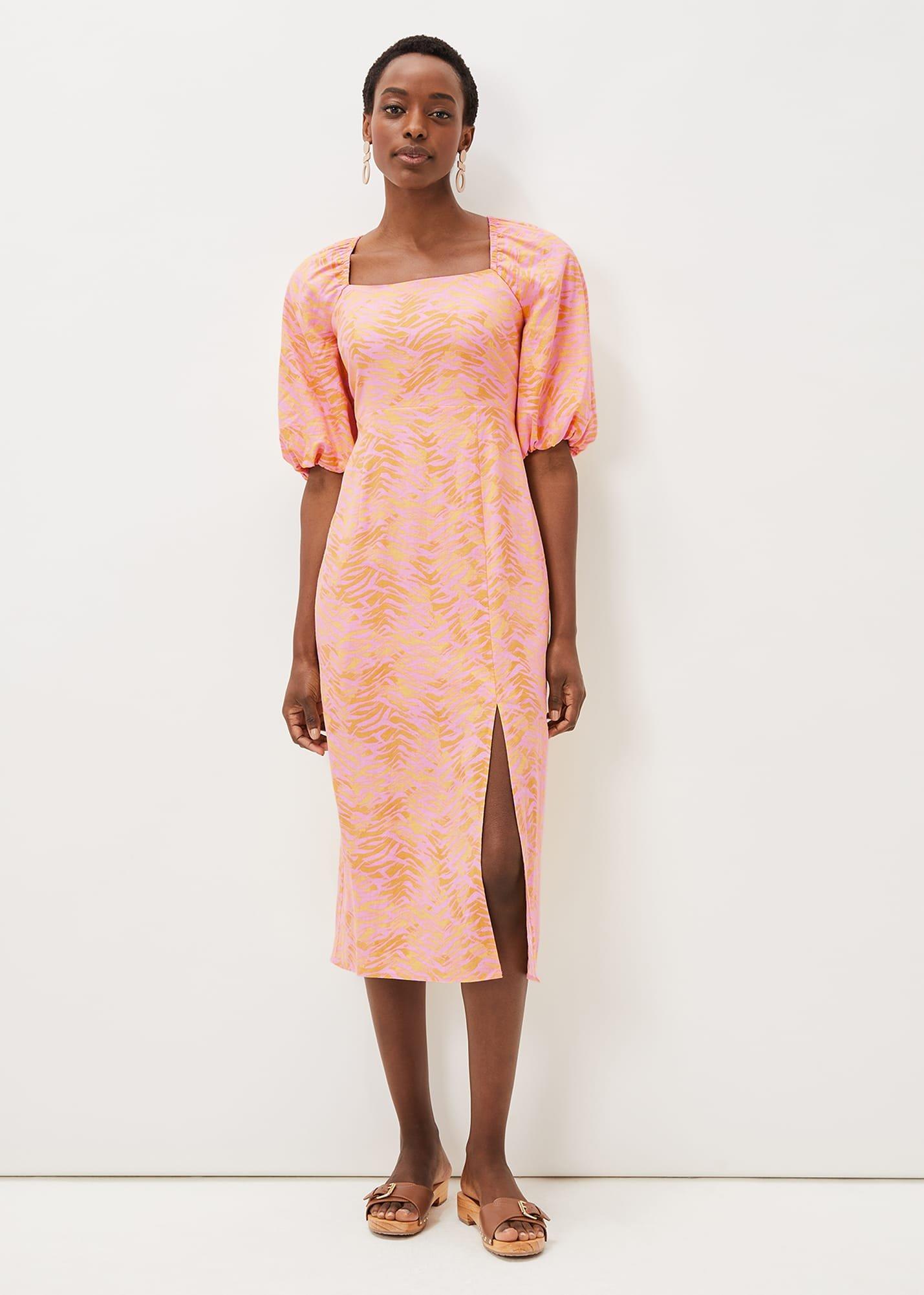 Effie Zebra Puff Sleeve Dress