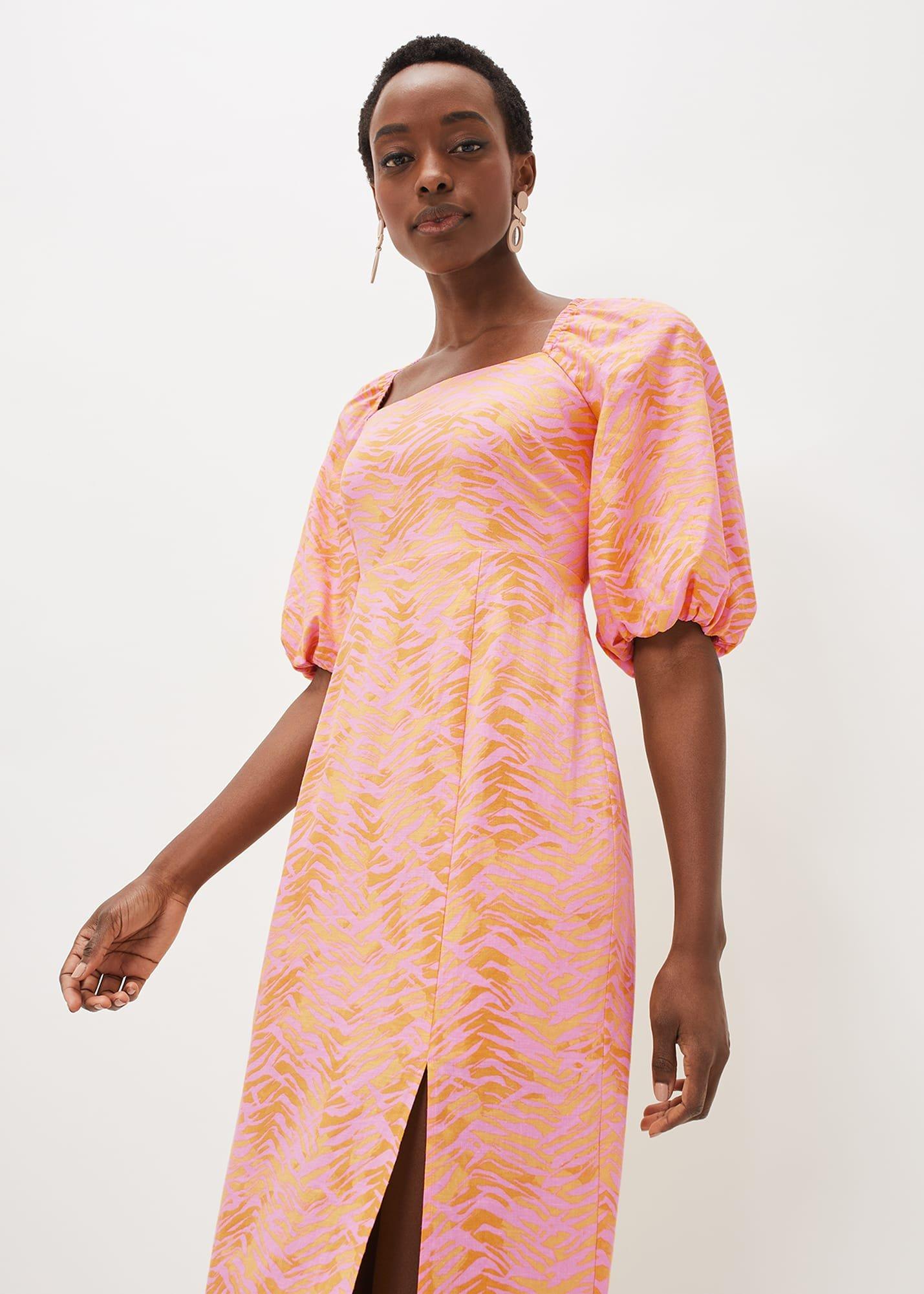 Effie Zebra Puff Sleeve Dress