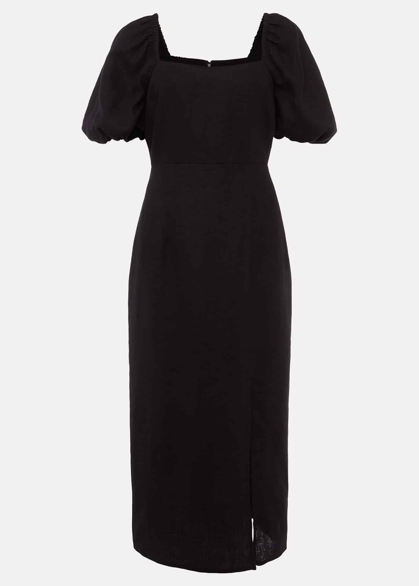 Effie Linen Puff Sleeve Dress