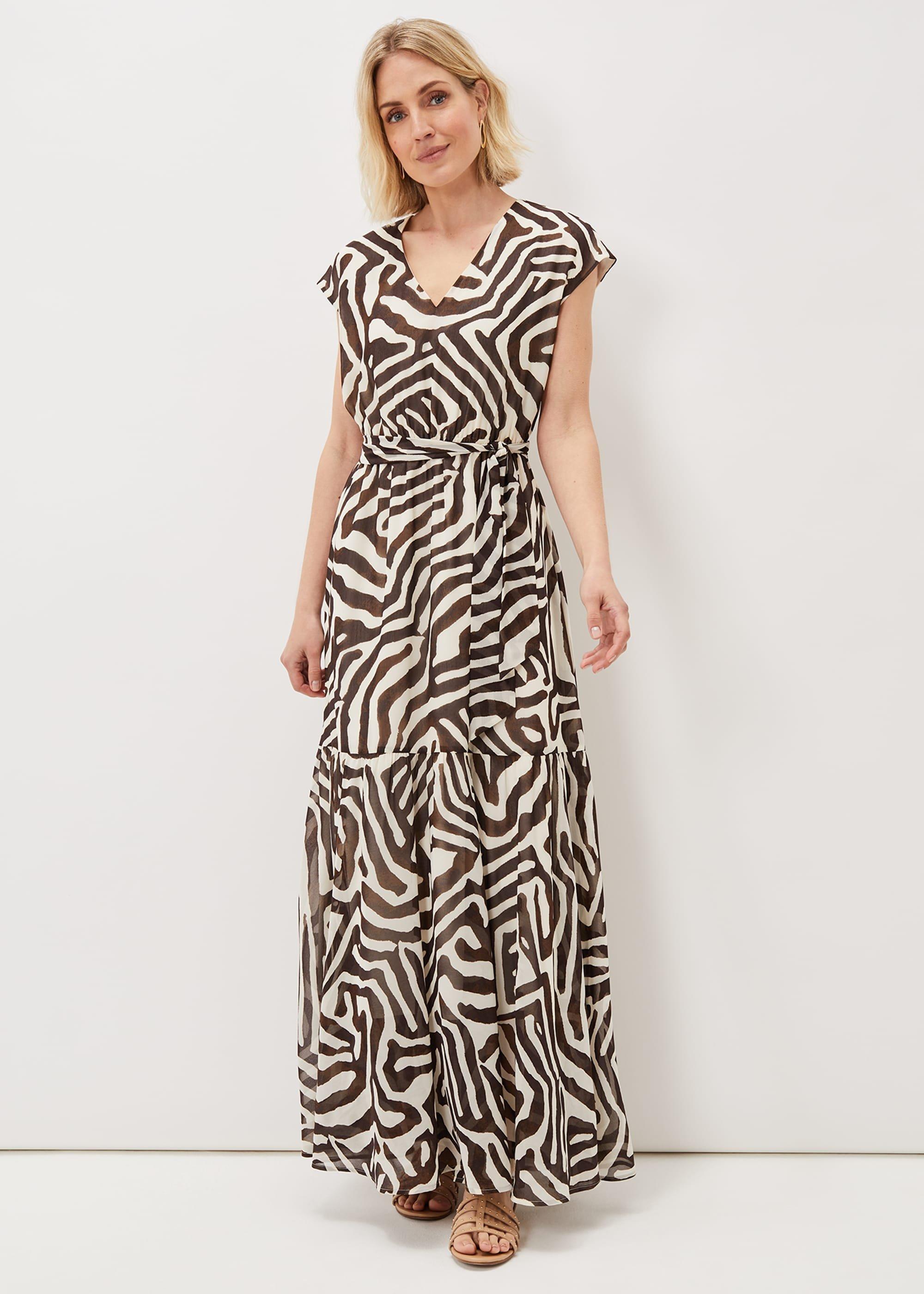 Zalaya Zebra Print Maxi Dress