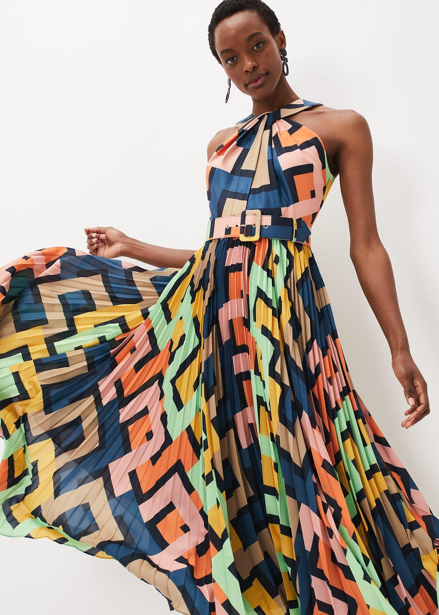 Yas Milano Print Dress