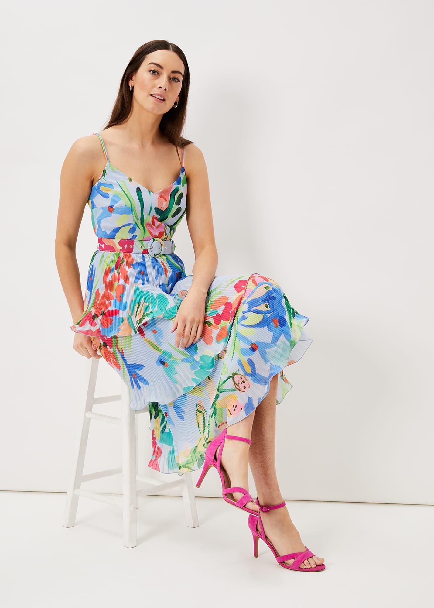 River Floral Tiered Midi Dress