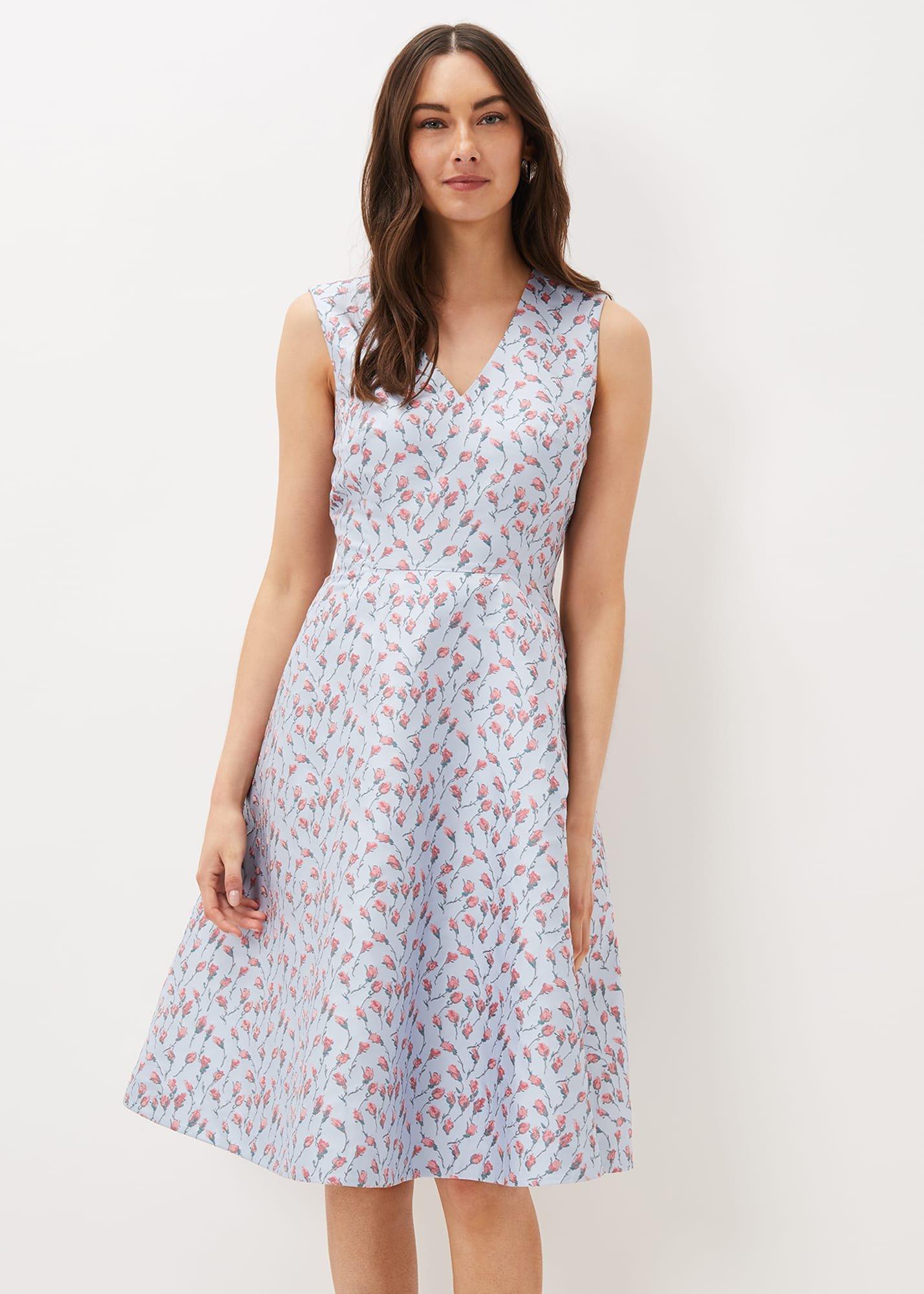 Rosebud Jacquard Fit And Flare Dress