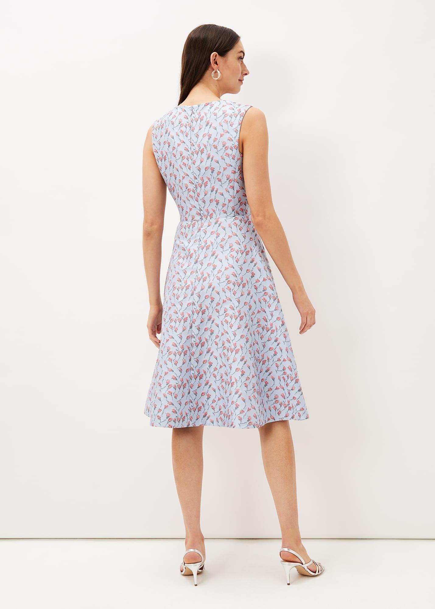 Rosebud Jacquard Fit And Flare Dress