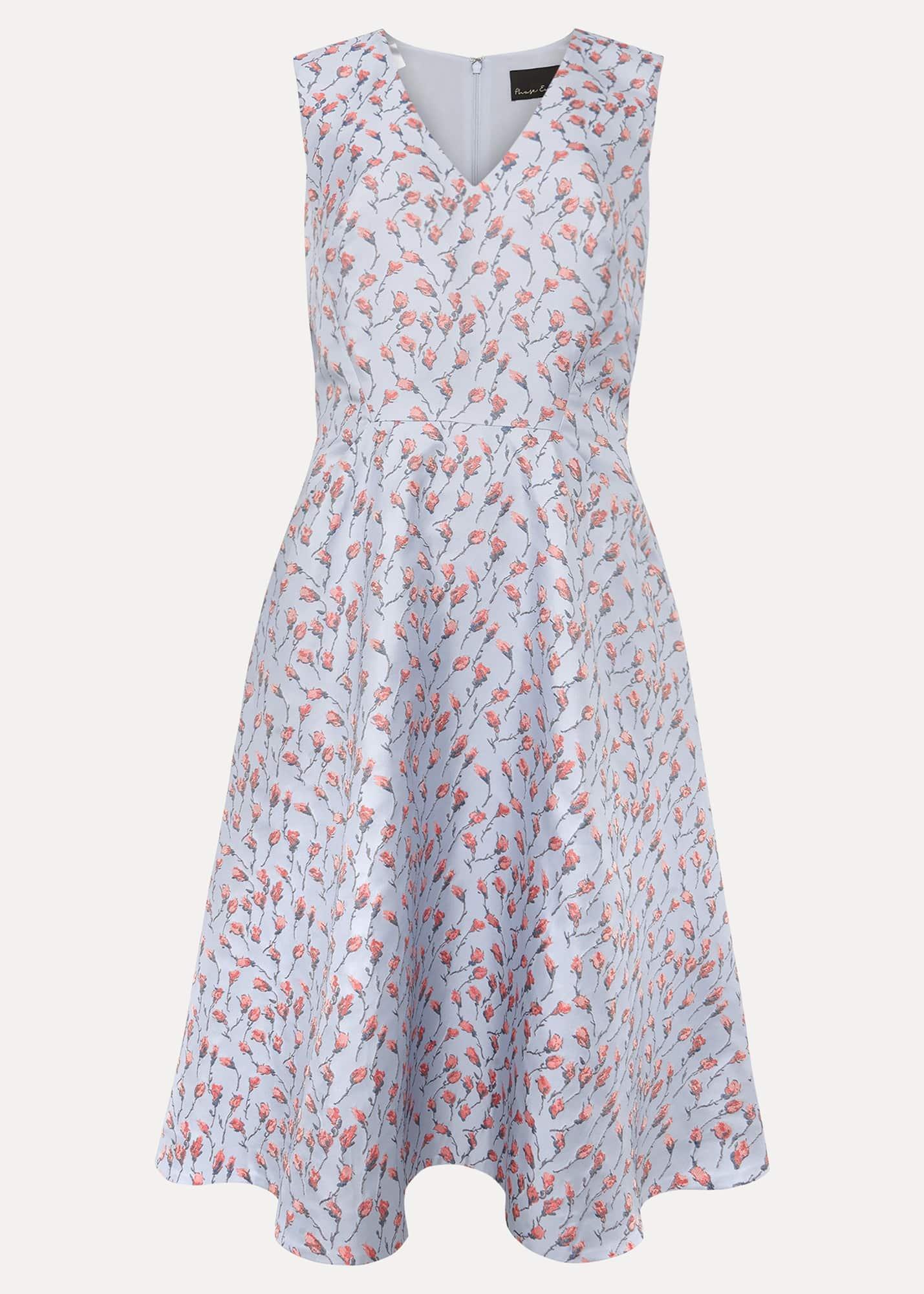 Rosebud Jacquard Fit And Flare Dress