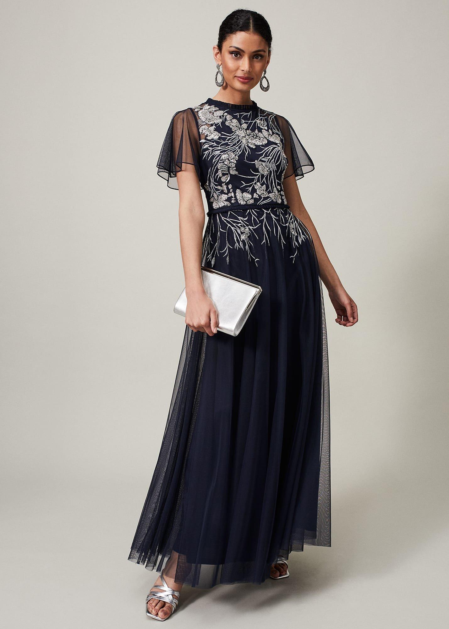 Zena Beaded Tulle Maxi Dress