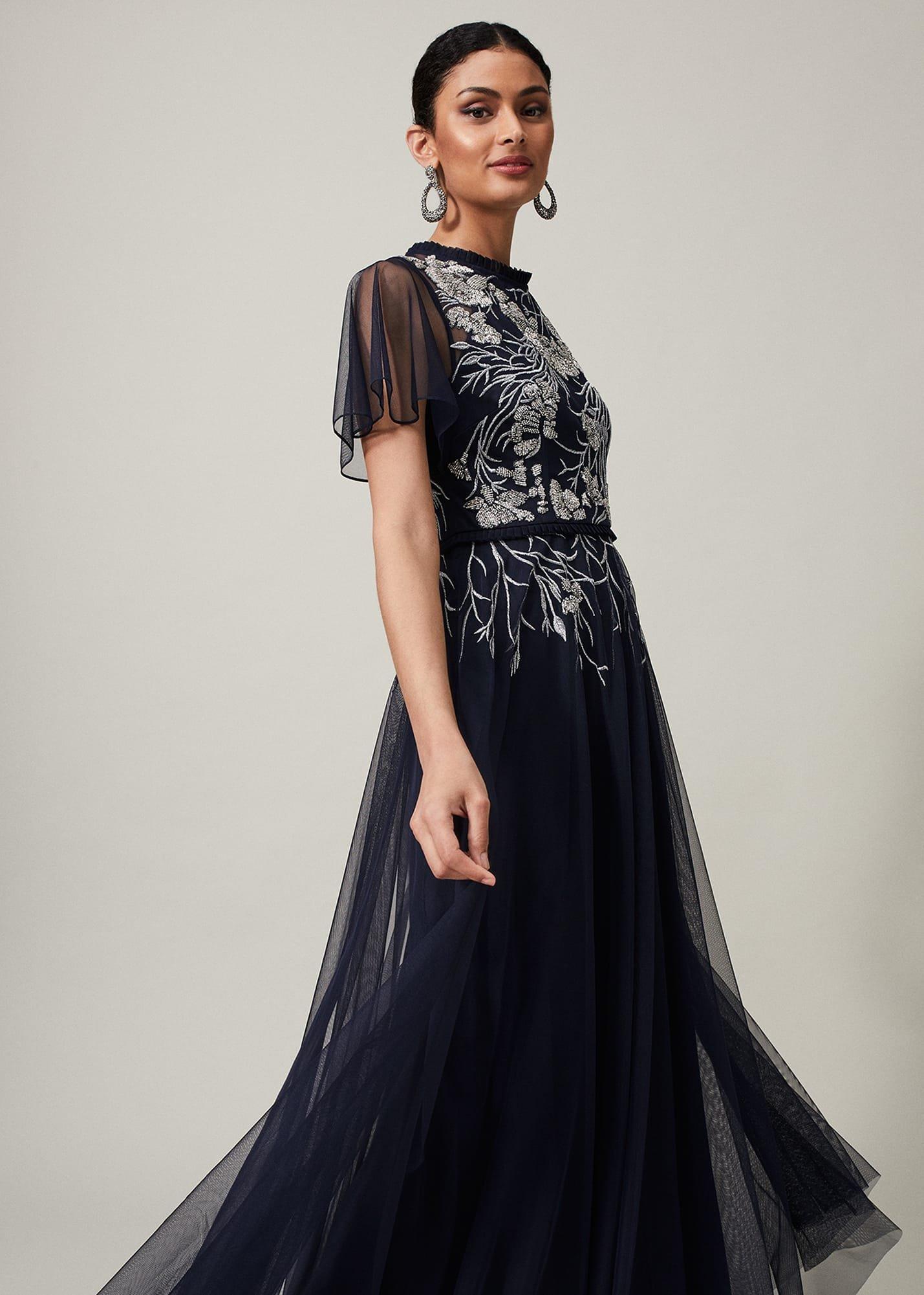 Zena Beaded Tulle Maxi Dress