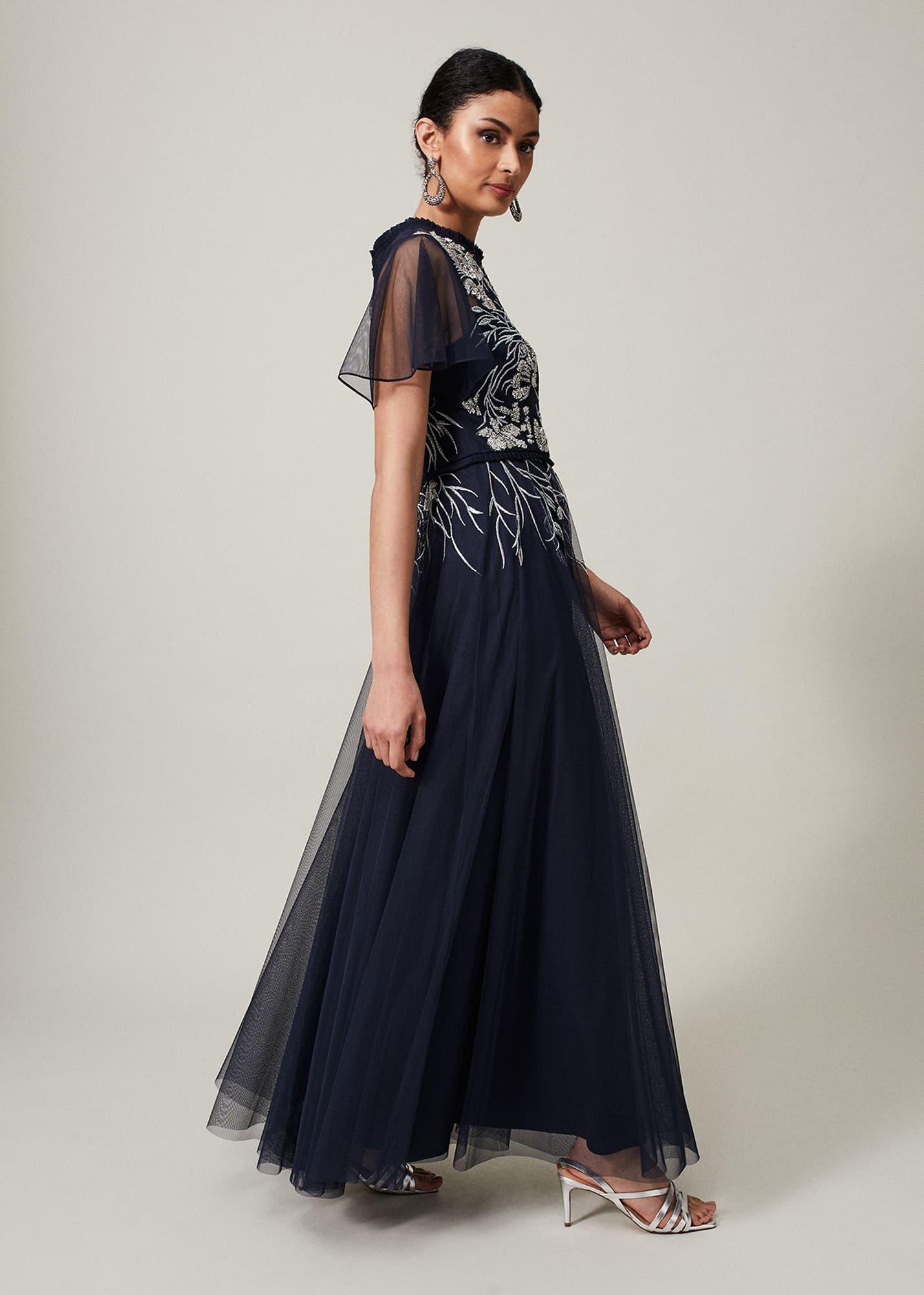 Zena Beaded Tulle Maxi Dress