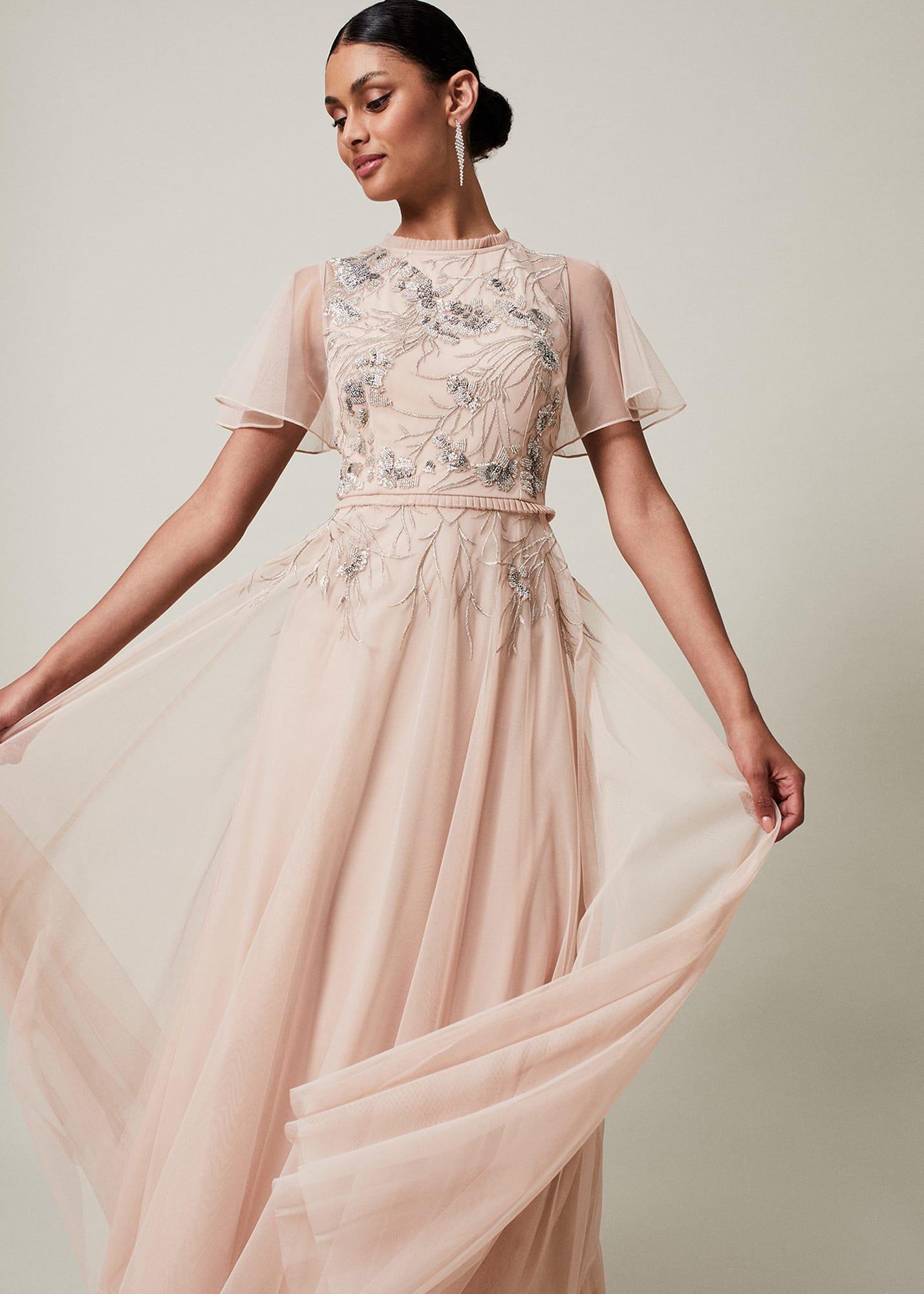 Zena Beaded Tulle Maxi Dress
