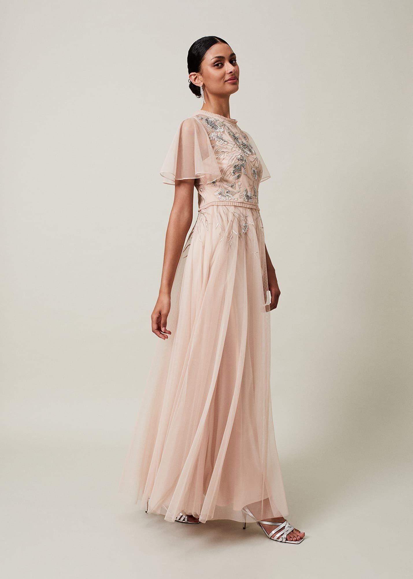 Zena Beaded Tulle Maxi Dress