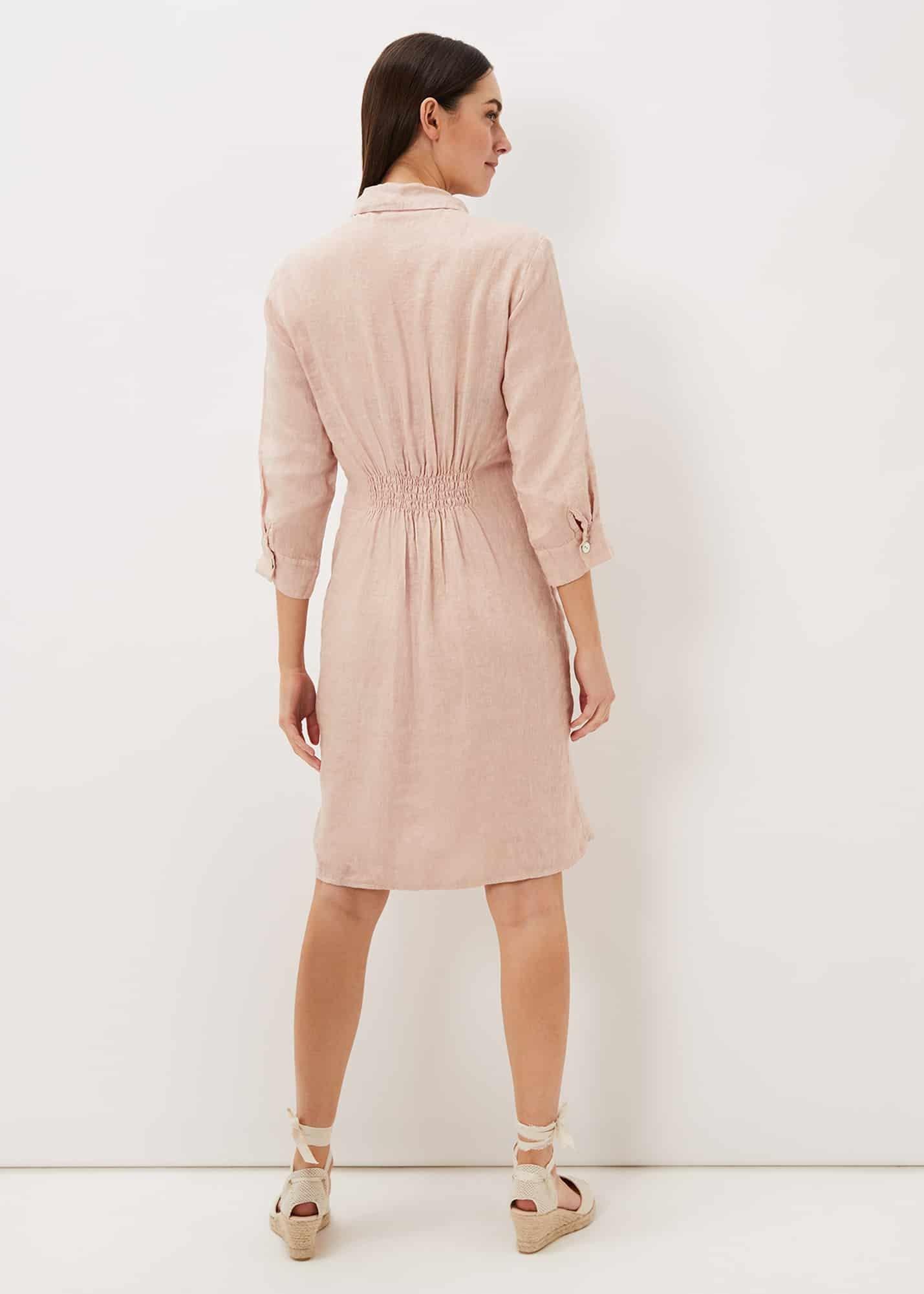 Gwyn Twist Front Linen Shirt Dress