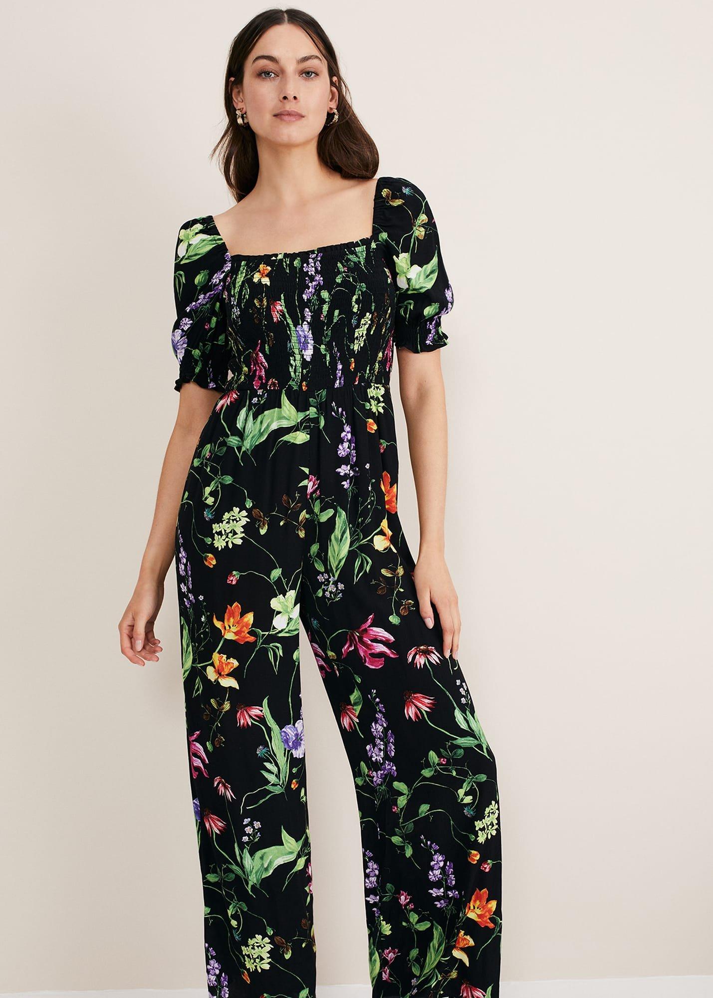 Zaylah Floral Shirred Waist Jumpsuit