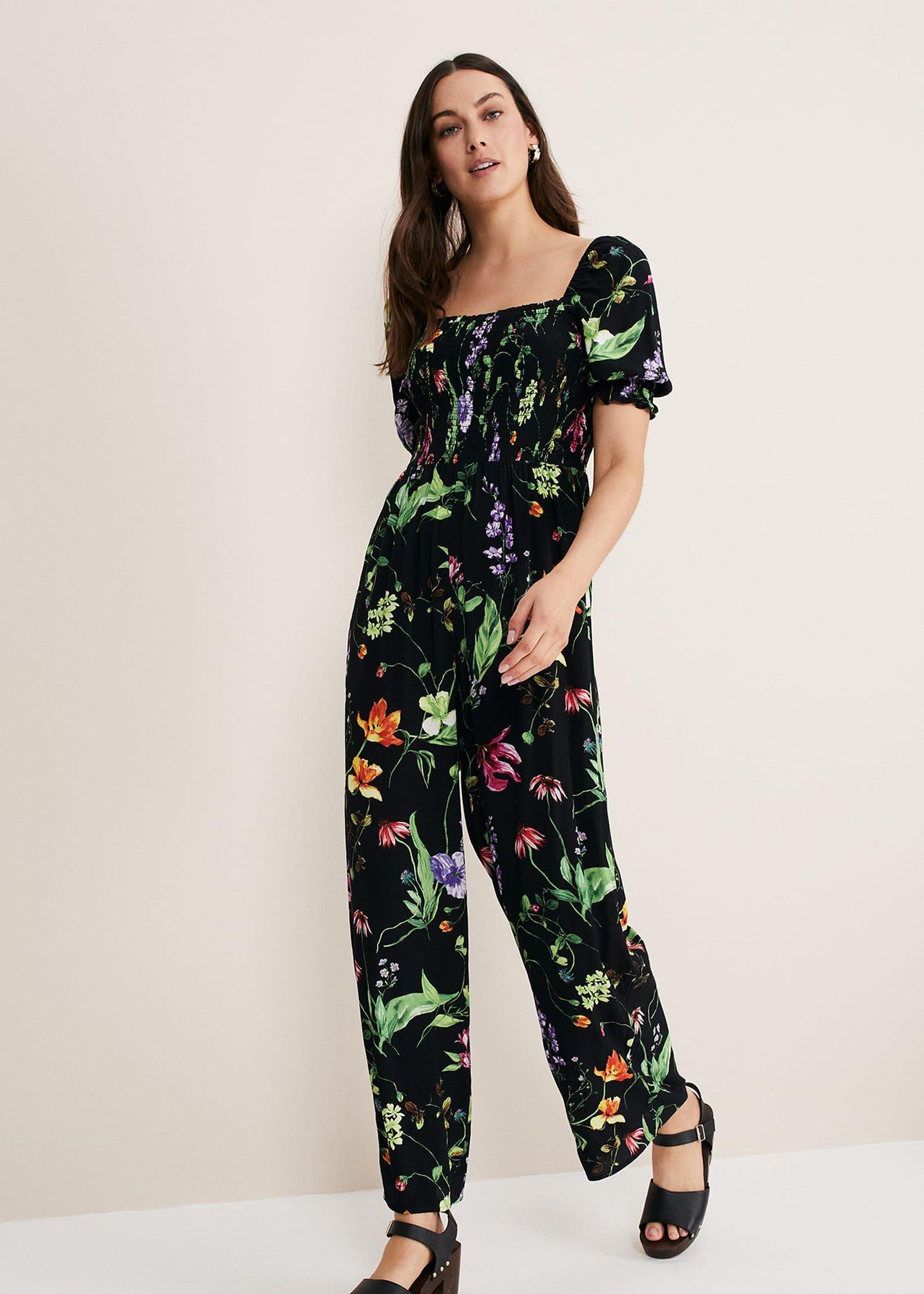 Zaylah Floral Shirred Waist Jumpsuit