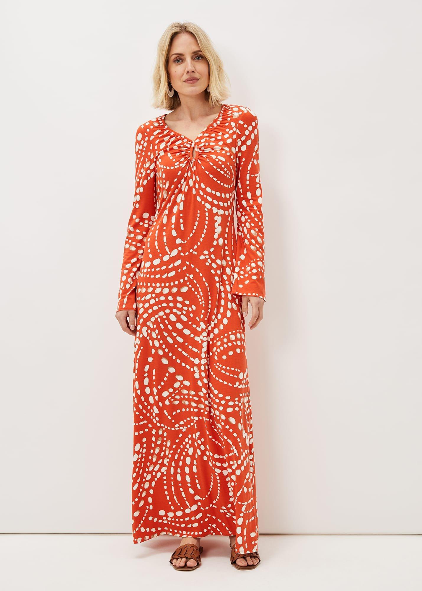 Ayla Spot Print Midi Dress