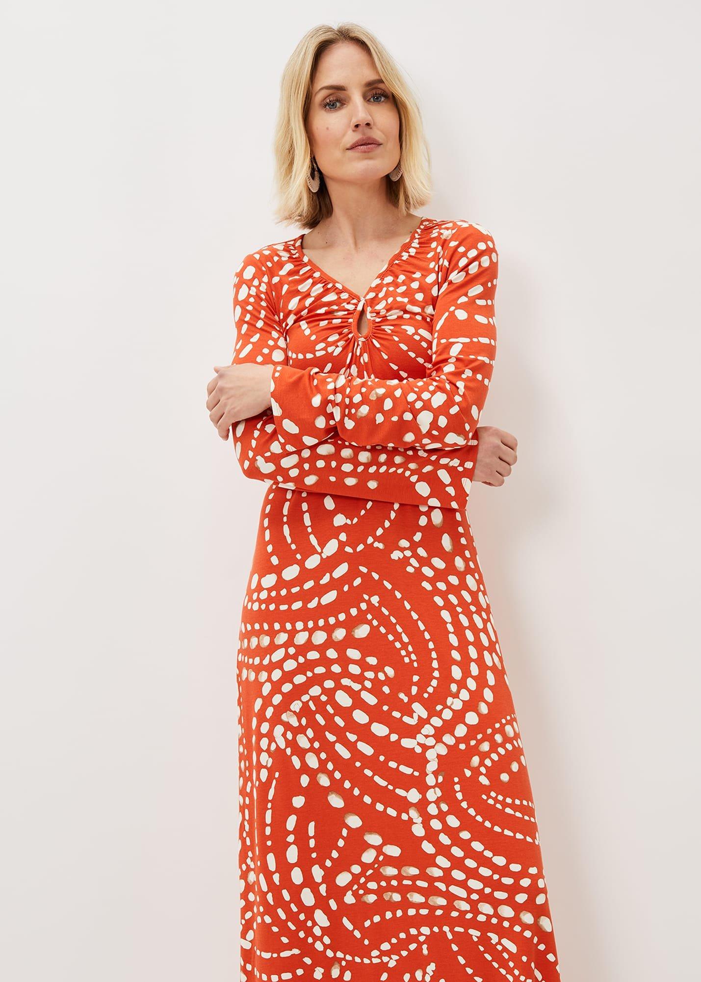 Ayla Spot Print Midi Dress