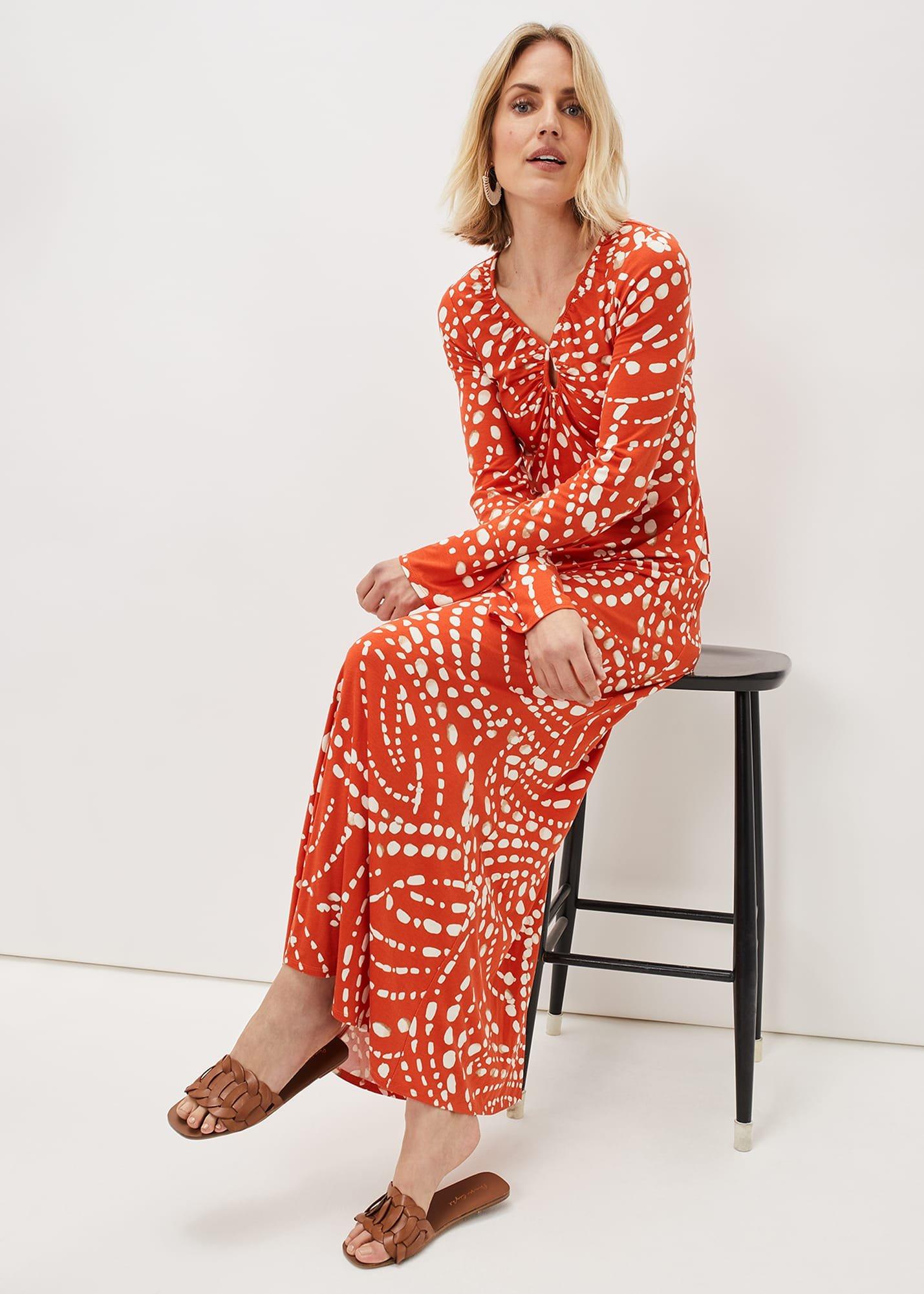 Ayla Spot Print Midi Dress