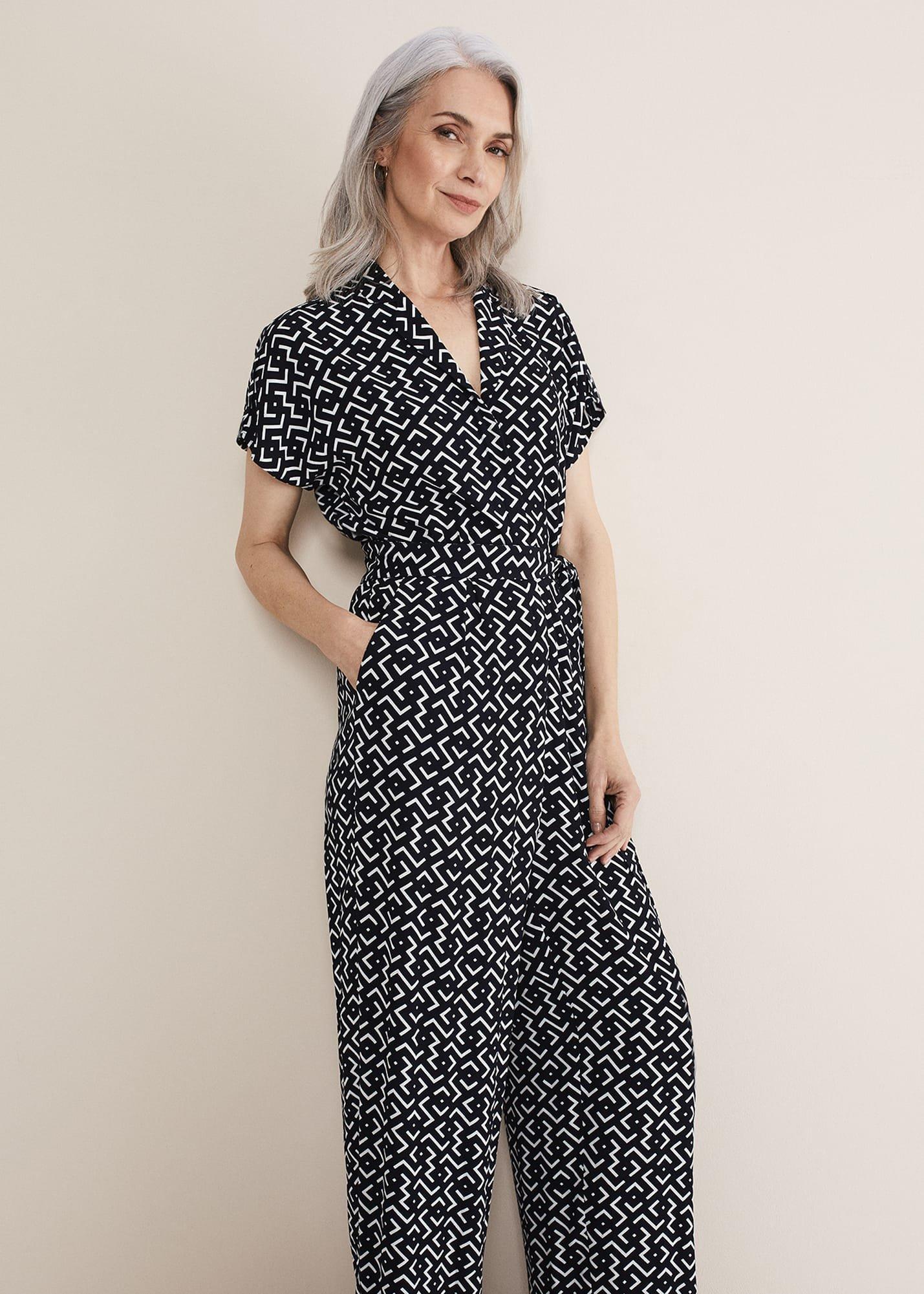 Paige Abstract Print Wide Leg Jumpsuit