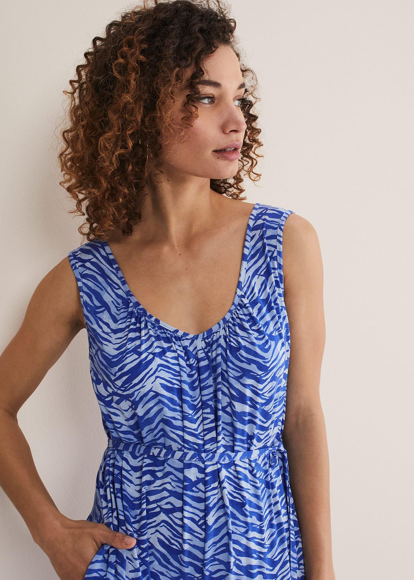 Juliana Zebra Print Jersey Jumpsuit