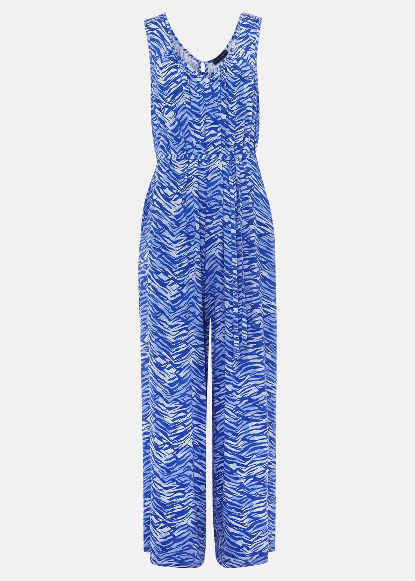 Juliana Zebra Print Jersey Jumpsuit