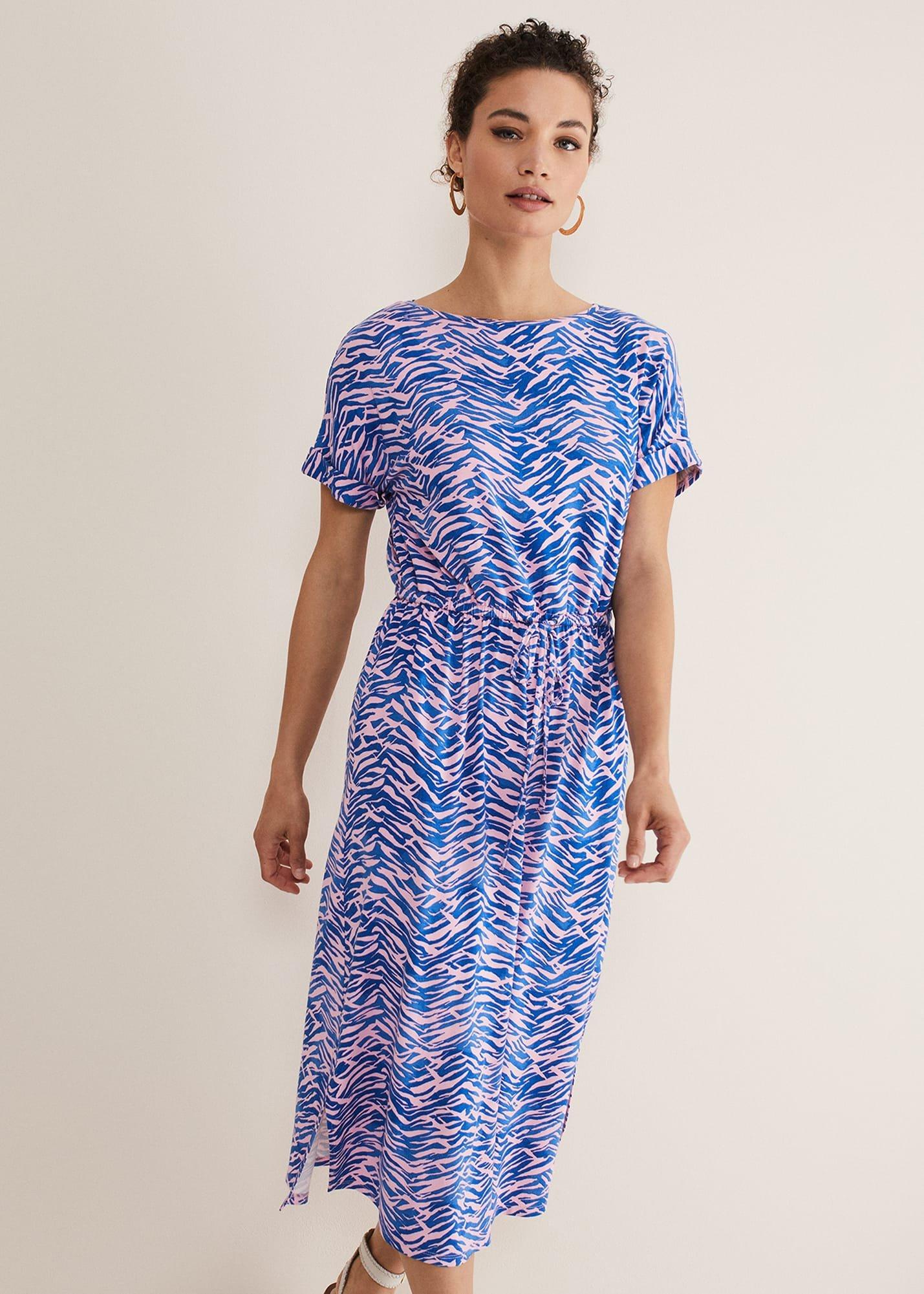 Alina Zebra Print Jersey Dress