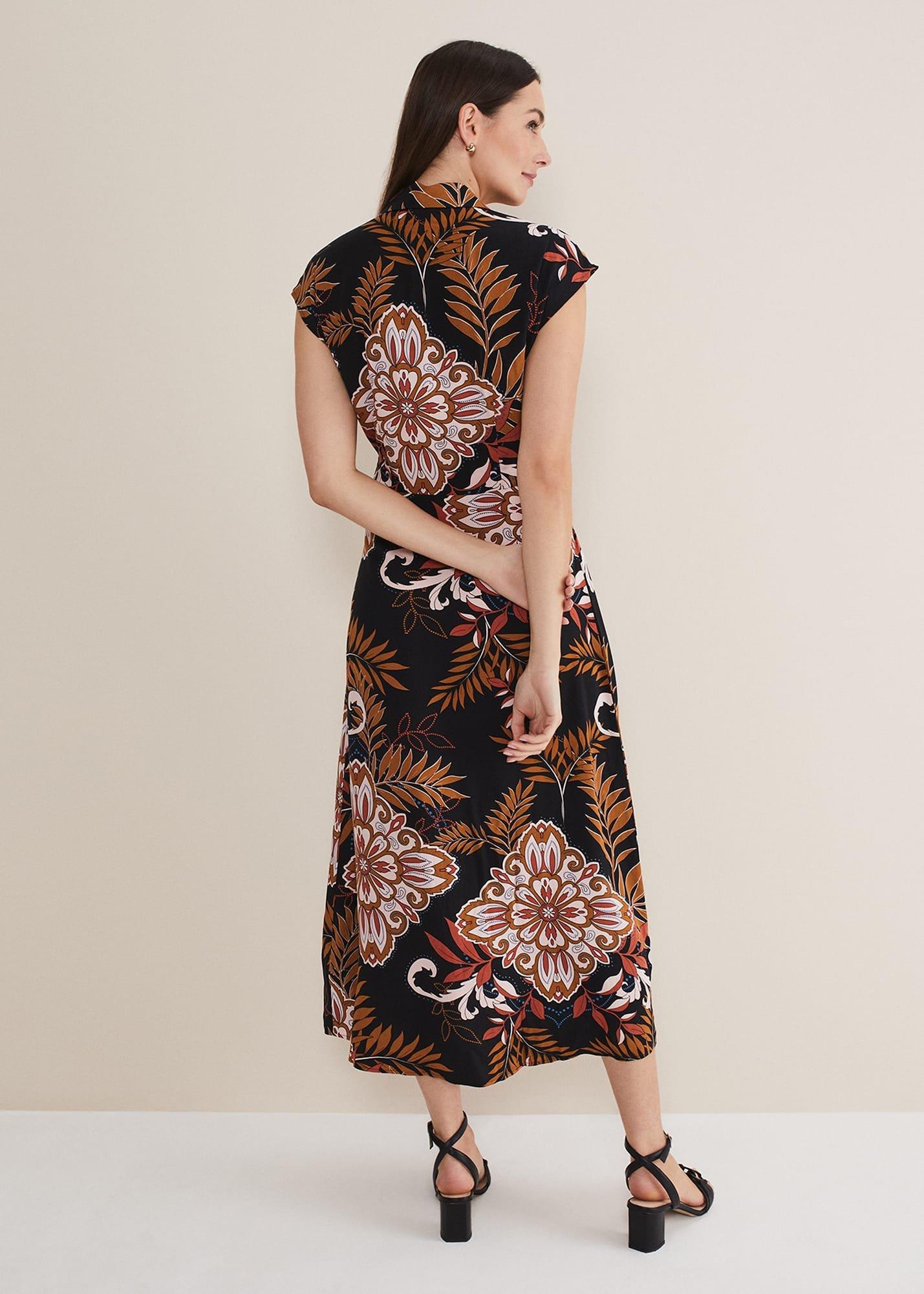 Estelle Paisley Tie Waist Dress