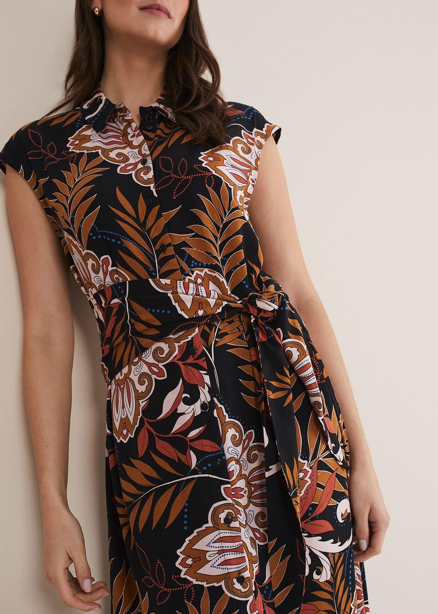 Estelle Paisley Tie Waist Dress