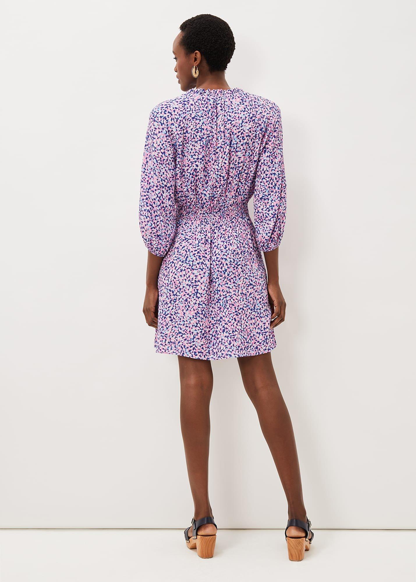 Phillipa Almond Print Short Dress