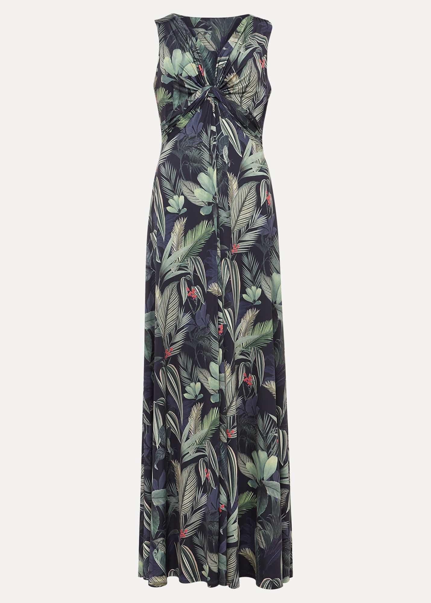 Maya Palm Print Maxi Dress