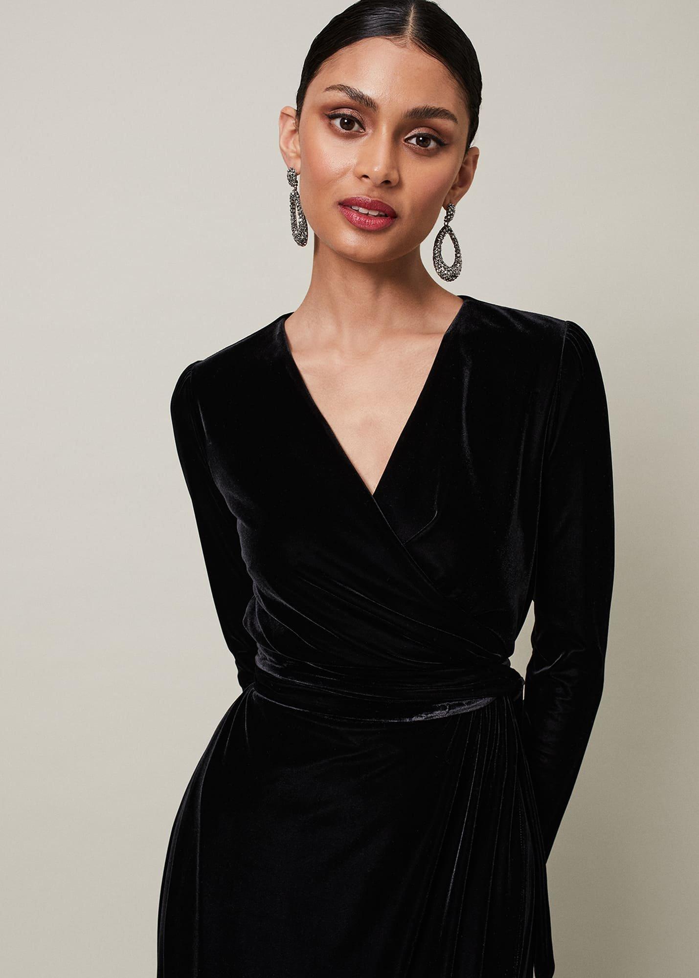 Hattie Velvet Wrap Dress