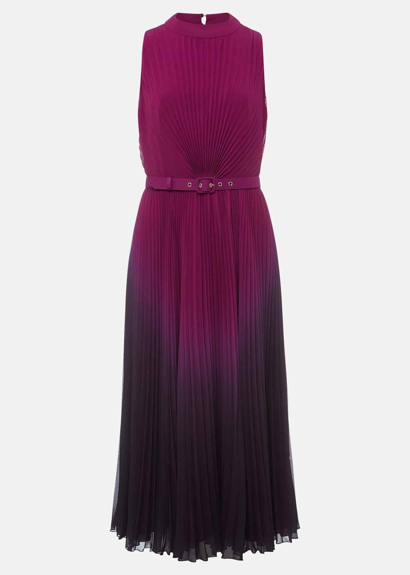 Simara Ombre Pleated Midi Dress