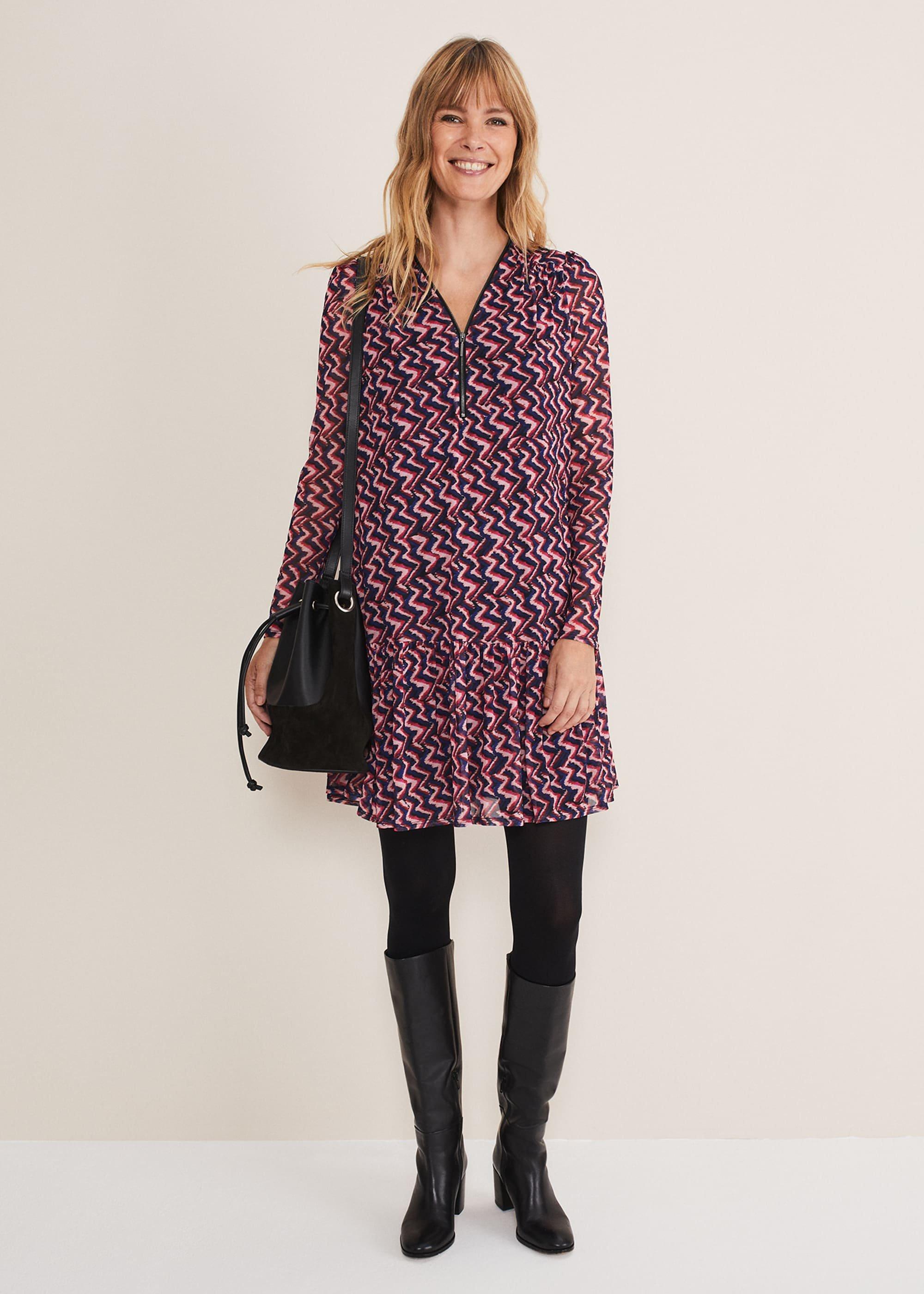 Dorathy Zig Zag Mesh Dress