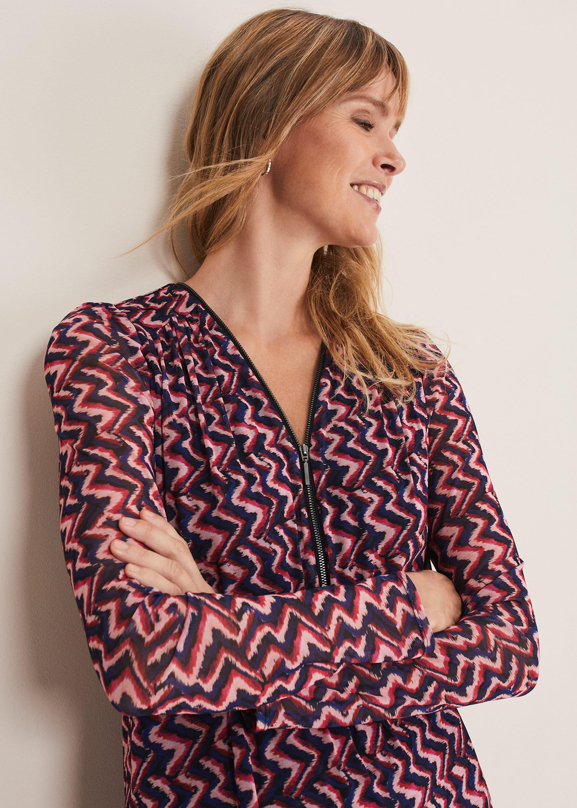 Dorathy Zig Zag Mesh Dress