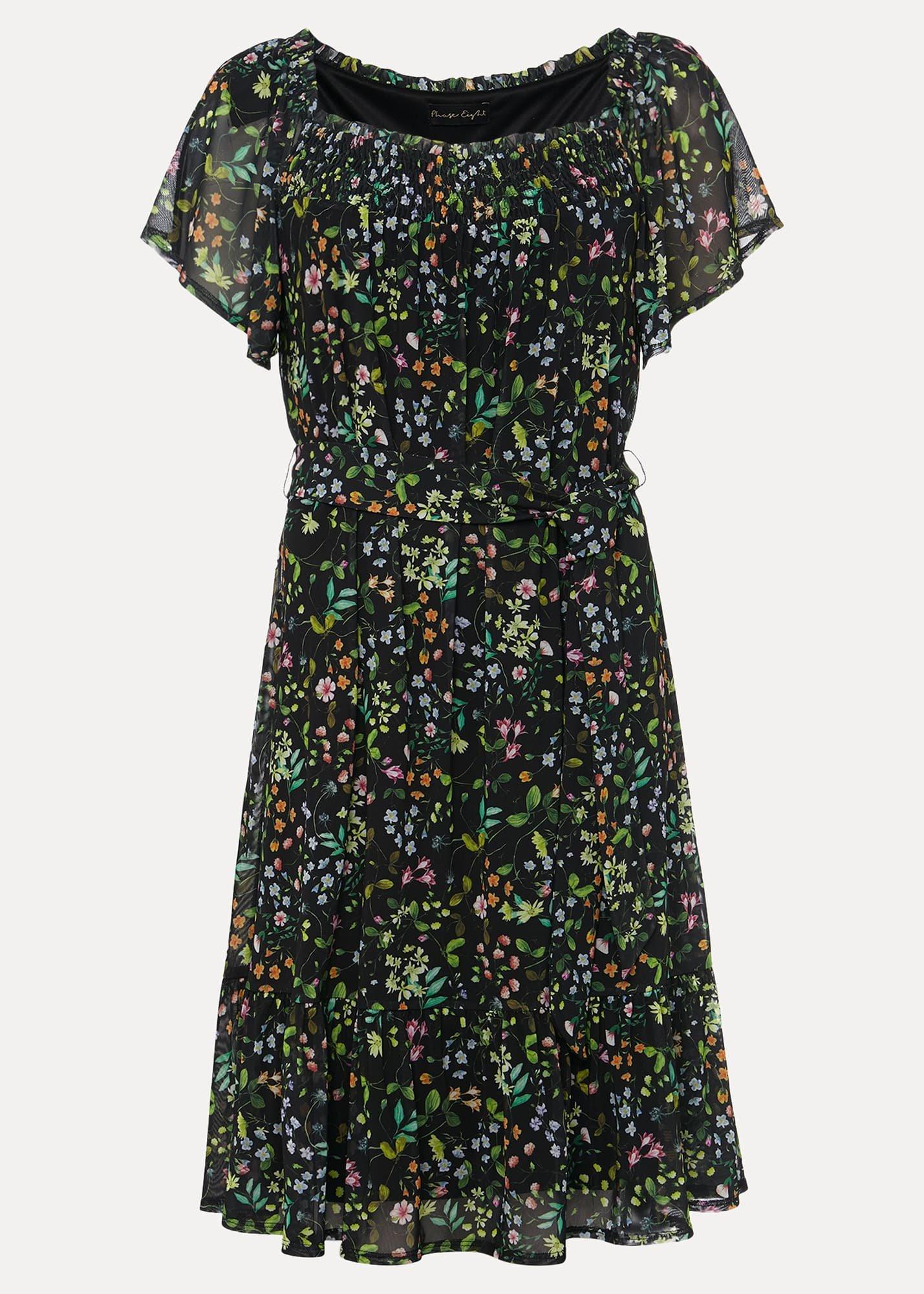 Zaylah Shirred Floral Mesh Dress