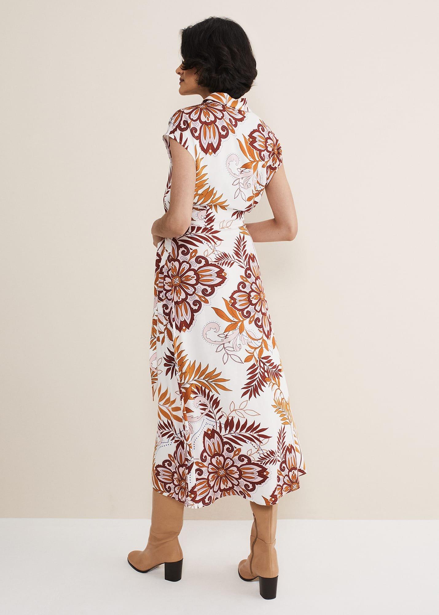 Estelle Paisley Tie Waist Dress