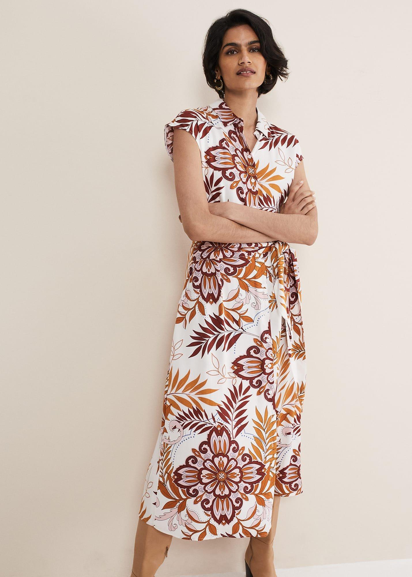 Estelle Paisley Tie Waist Dress