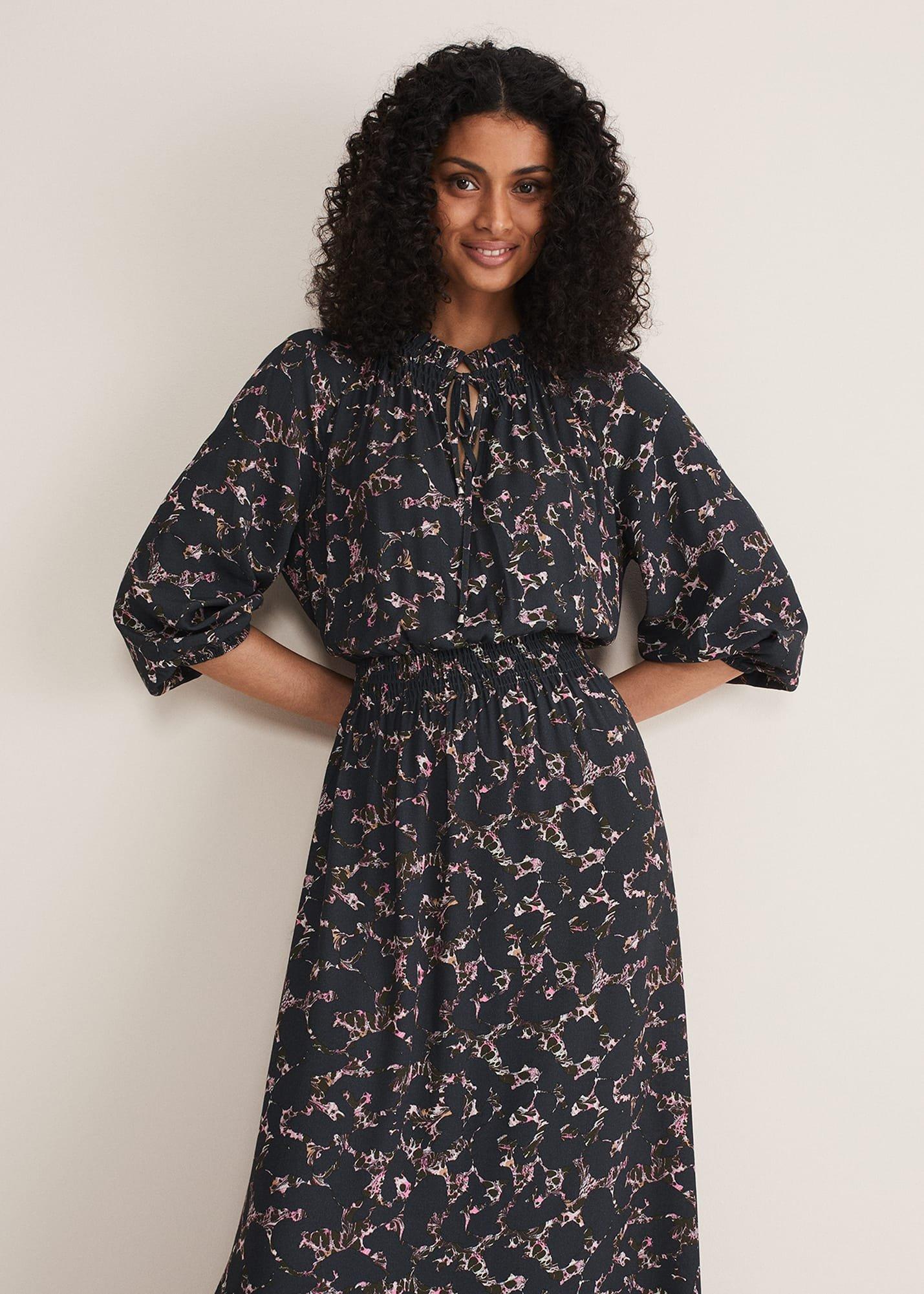 Phillipa Marble Print Midaxi Dress