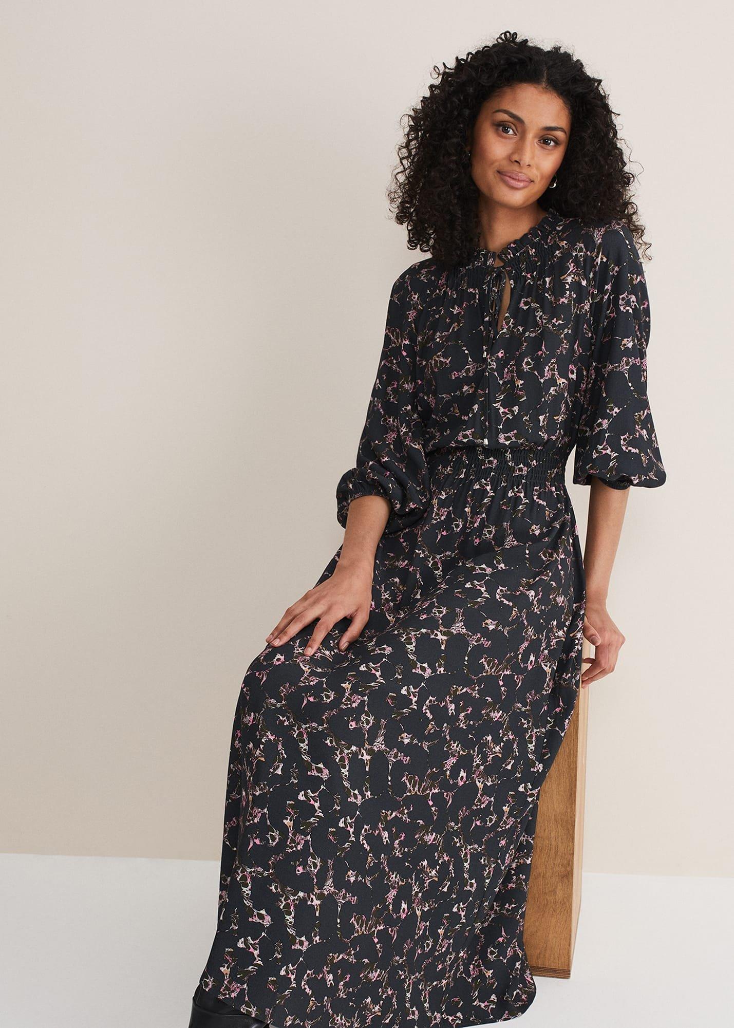 Phillipa Marble Print Midaxi Dress