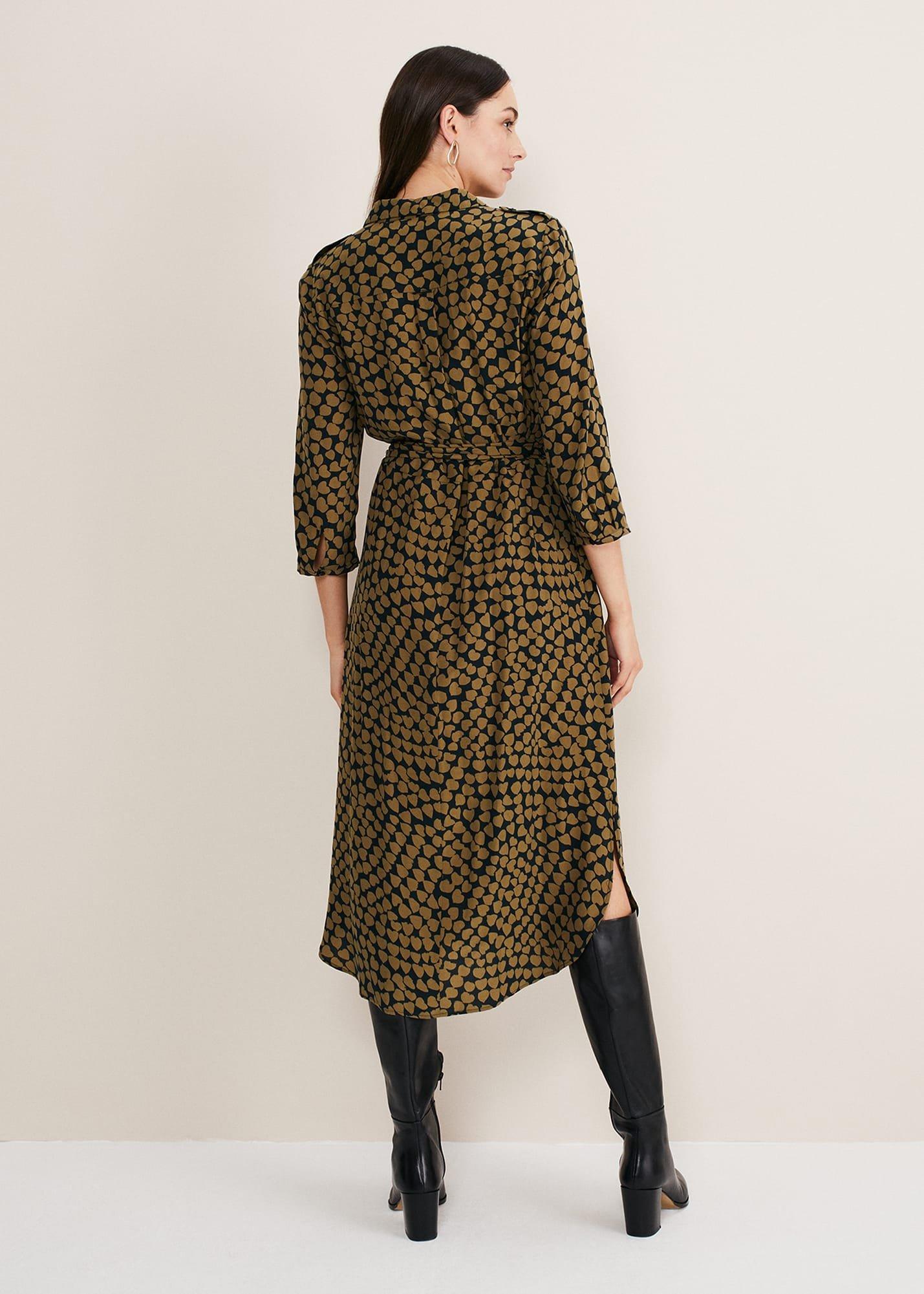 Kesia Heart Print Shirt Dress