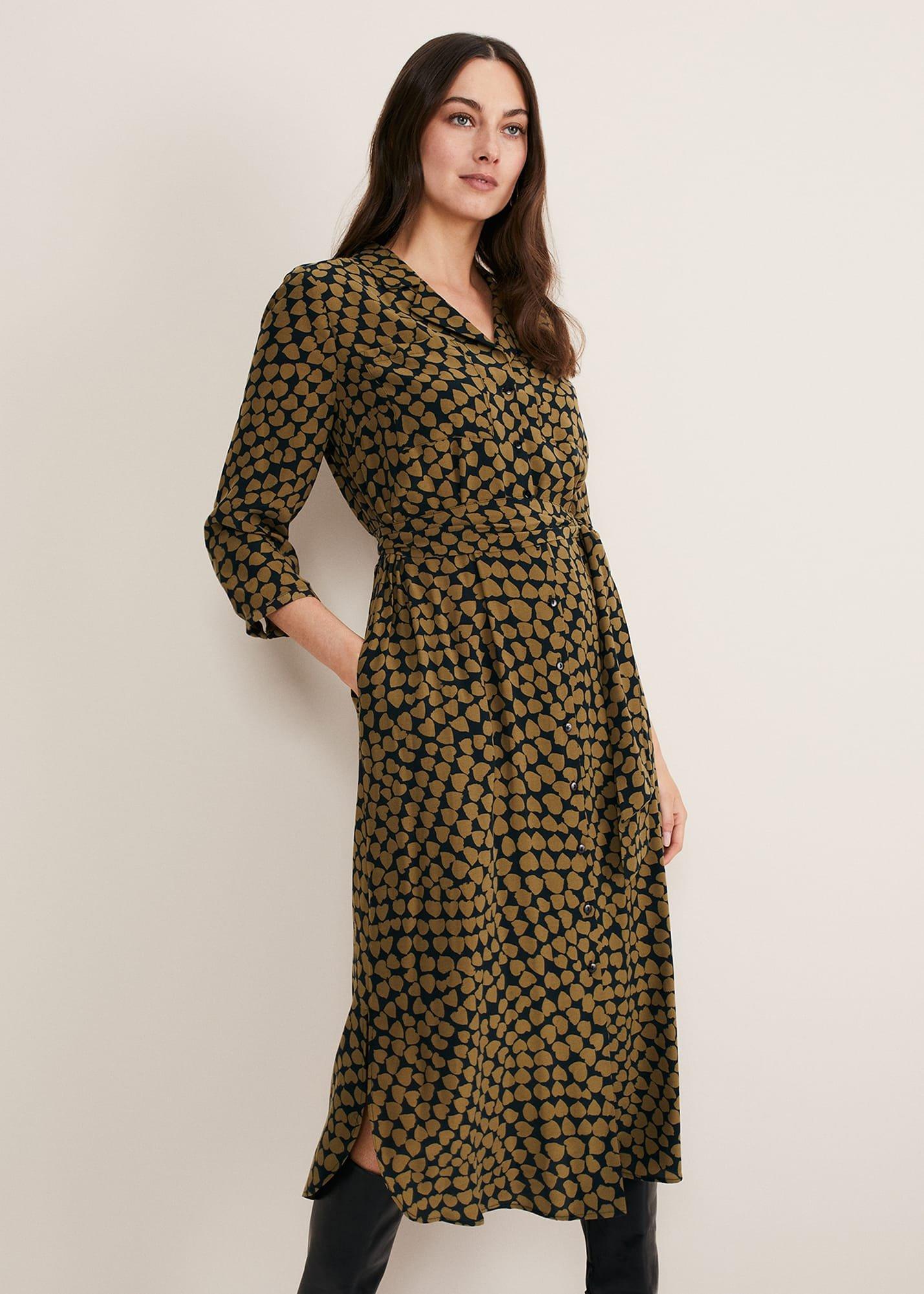 Kesia Heart Print Shirt Dress